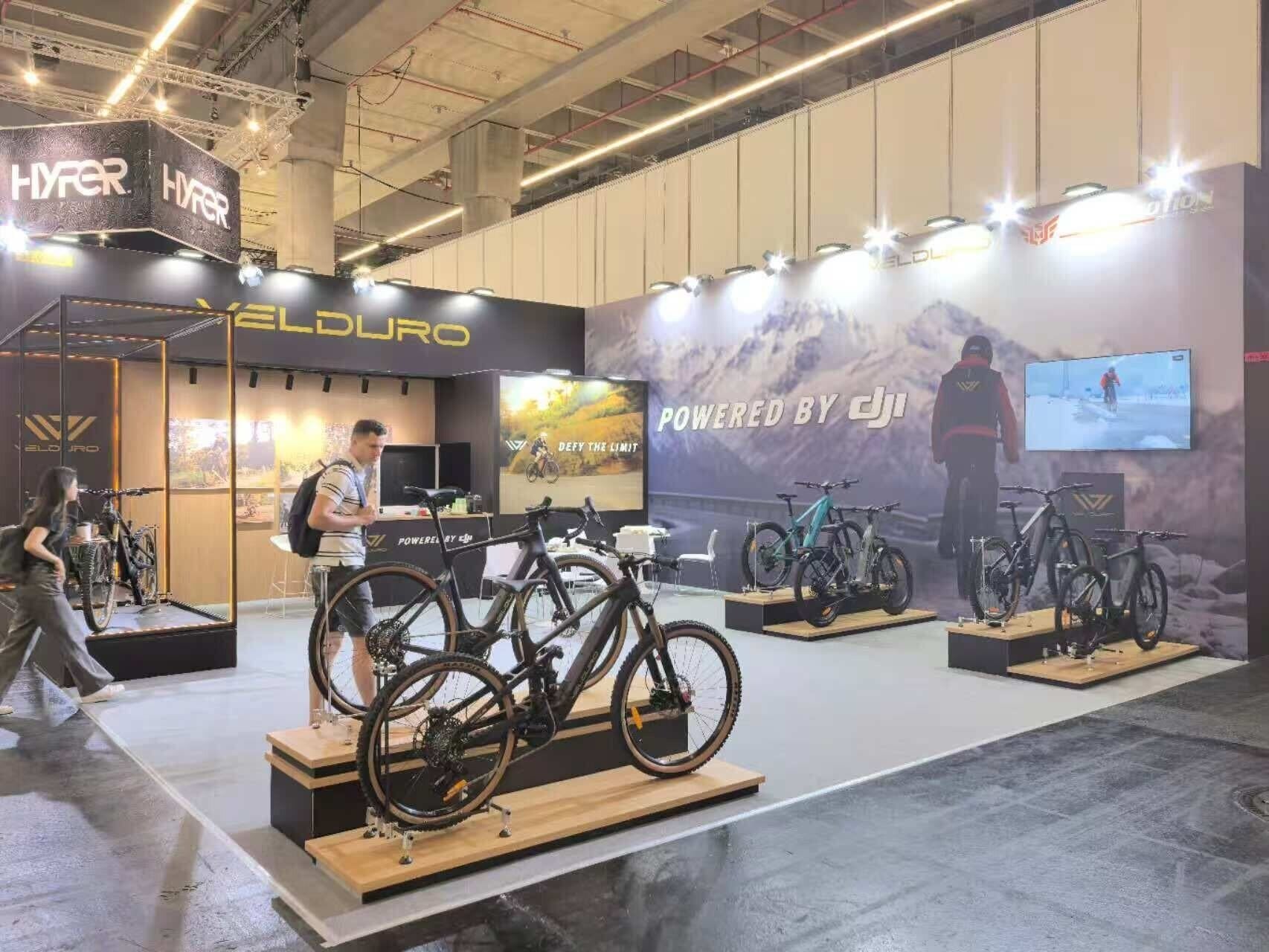  The Velduro electric bike stall at Eurobike in Frankfurt, Germany.