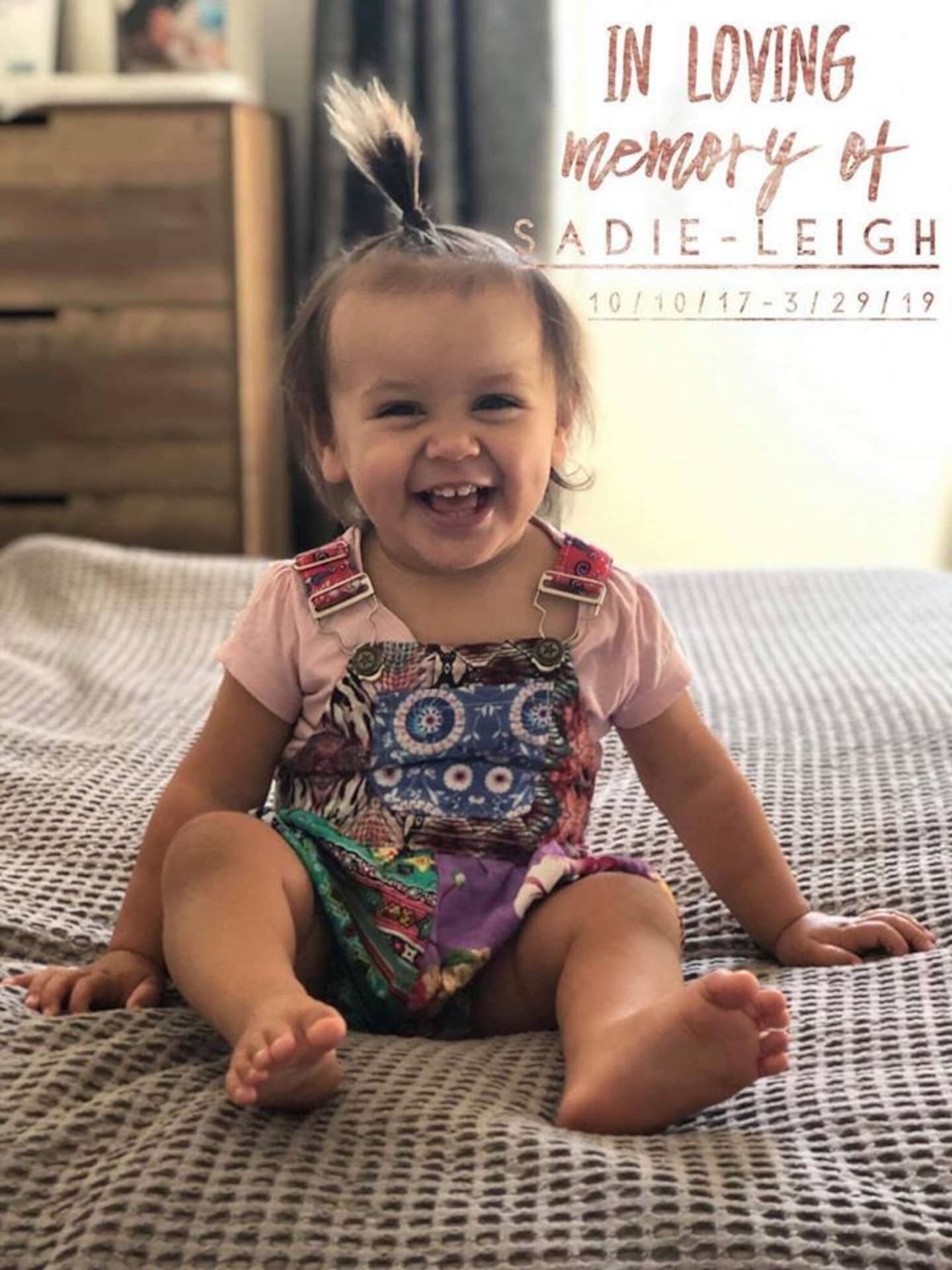 Sadie-Leigh was just 17 months old when she died. The Crown says her mother's former partner, Adrian Clancy, killed her. The defence says her mother caused her injuries.