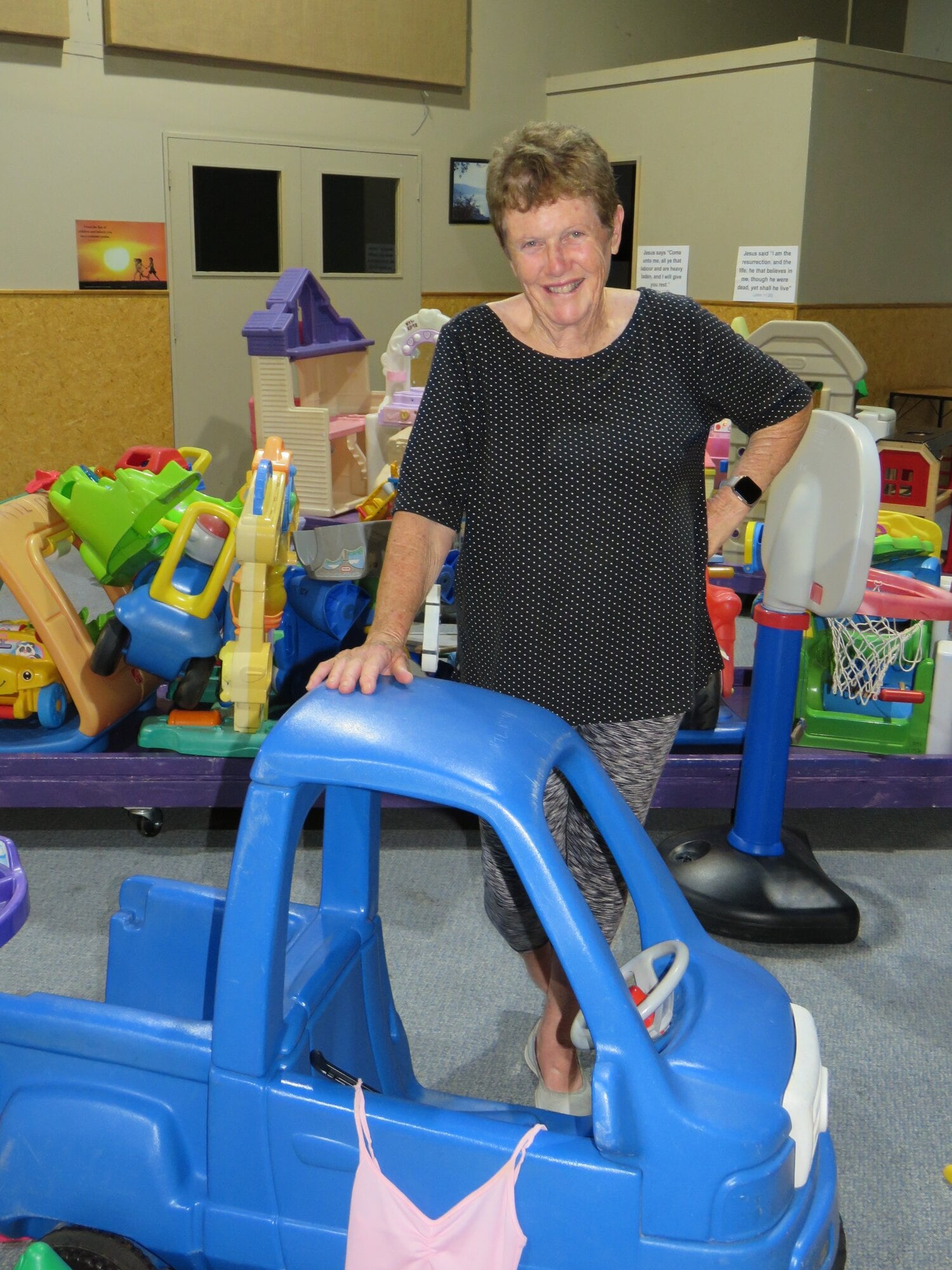 Jean Peat has become Katikati Toy Library’s lifeline helper after getting involved about nine years ago. Photo / Merle Cave