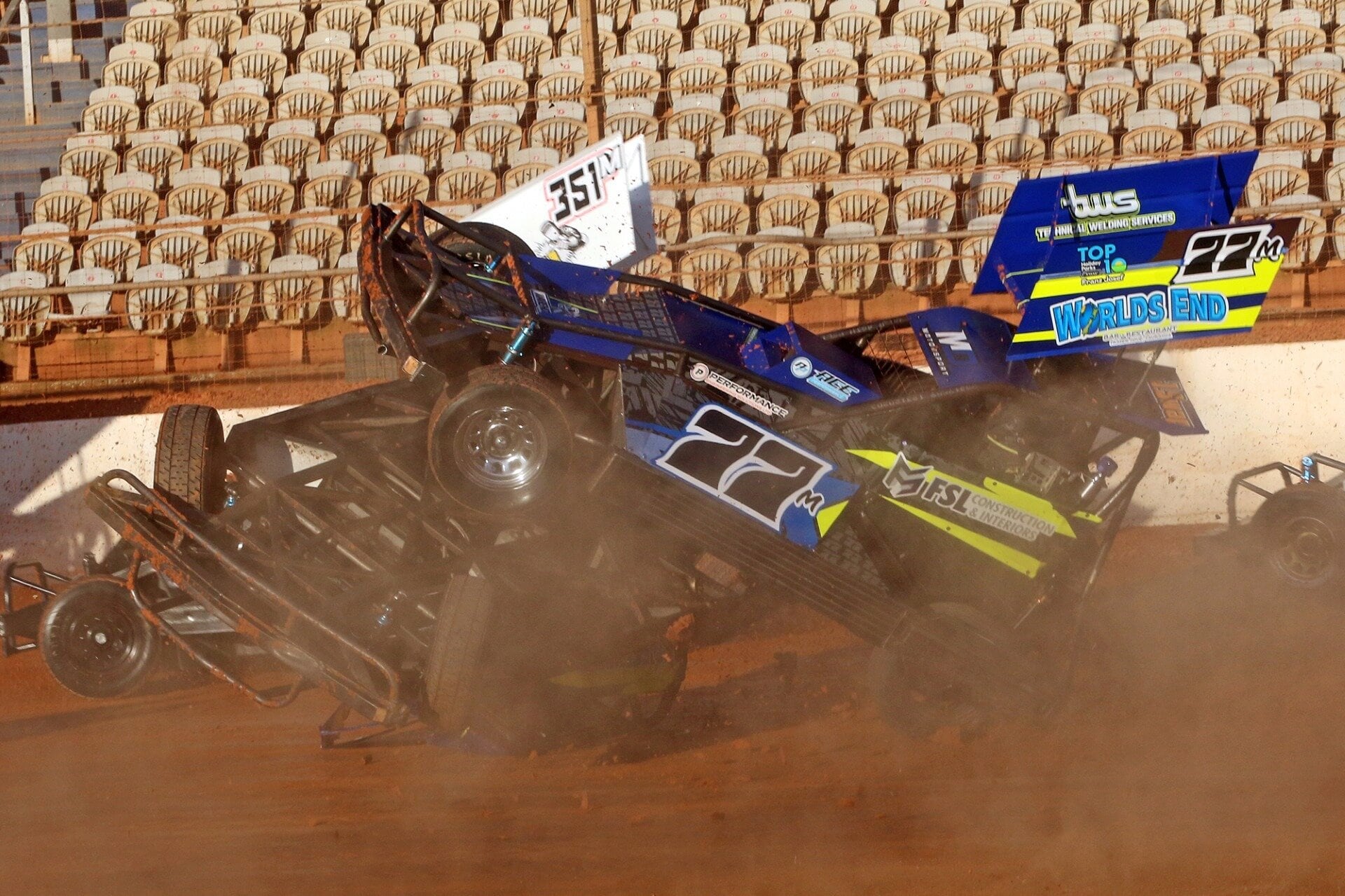 Superstocks have delivered plenty of early-season action at Baypark Speedway. Photo / Stuart Whitaker, The Write Angle