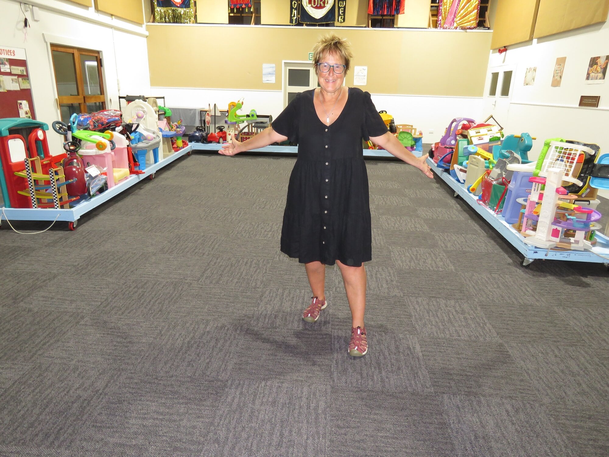 Sandy Goode, pictured, is a founding member of Katikati Toy Library and has consistently volunteered at the community facility for 31 years. Photo / Merle Cave