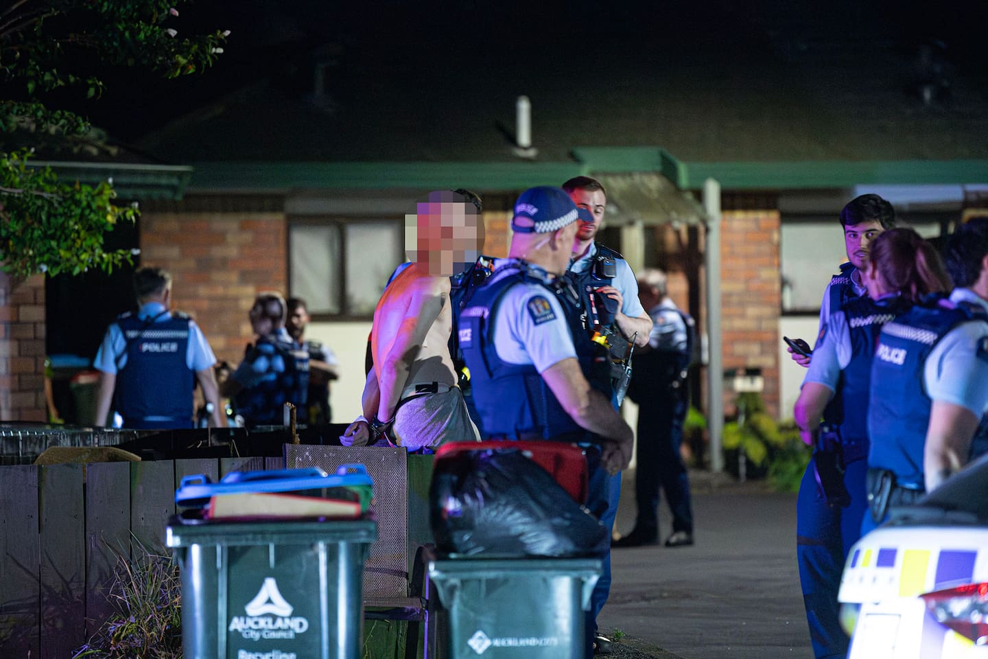 Armed police arrested a man following a high-speed pursuit across Auckland, which ended on Turangi Road in Grey Lynn. Photo / Hayden Woodward