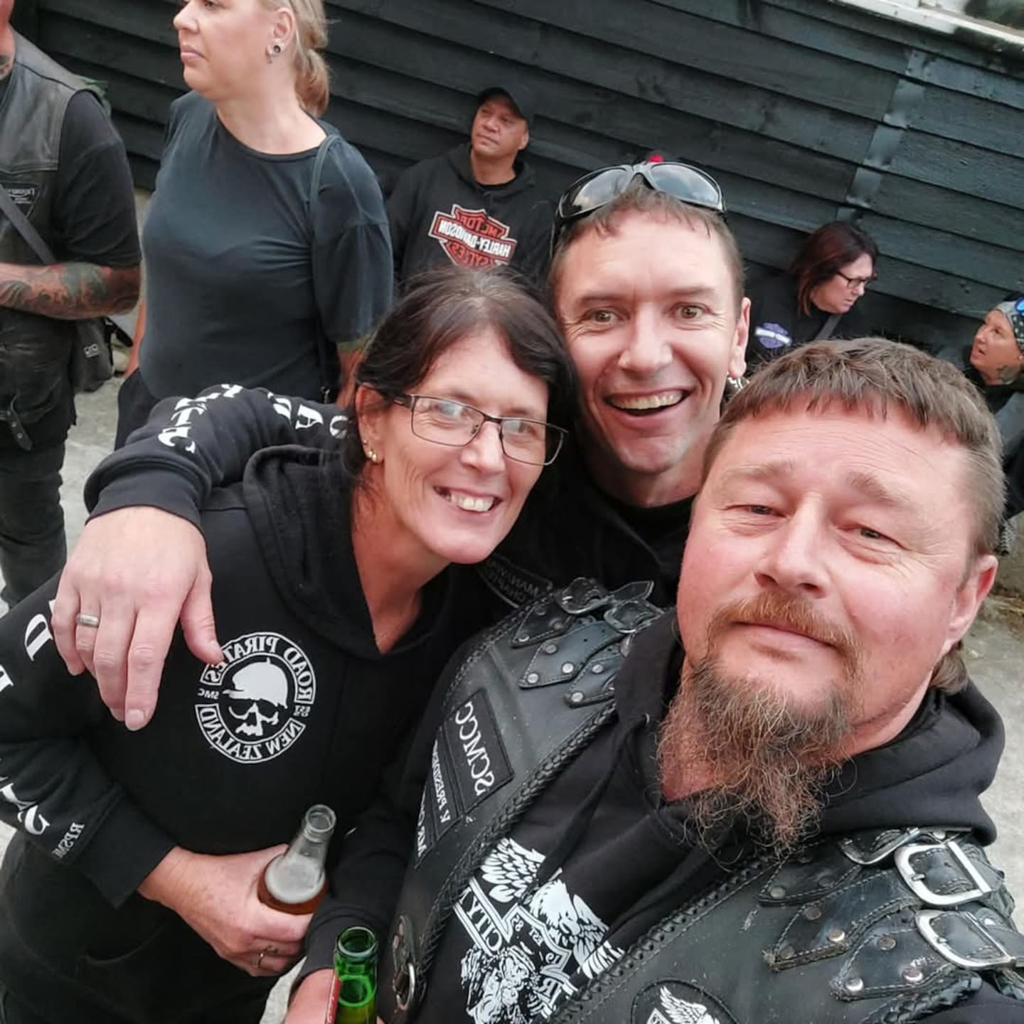 Lesley and Michael Brooks with Jeremy Capper. Lesley died in a triple fatality at Utiku  near Taihape. Photo / Supplied