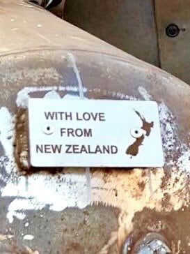 A small brass plaque is attached to the front of each of the units.