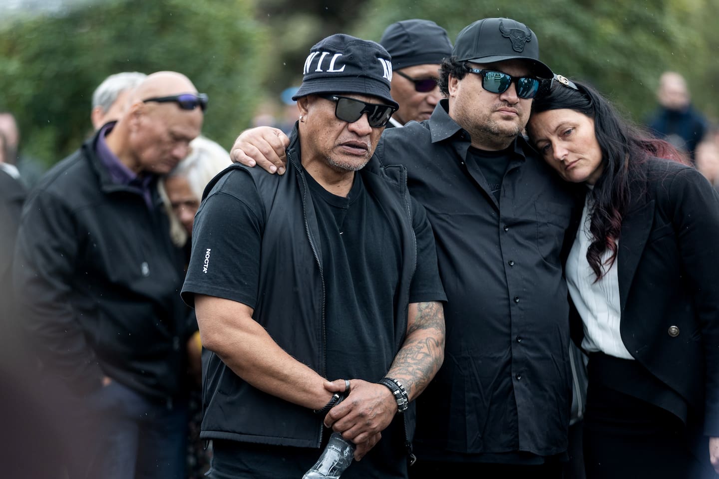 Friends and family gathered to farewell Shane Christie today. Photo / George Heard