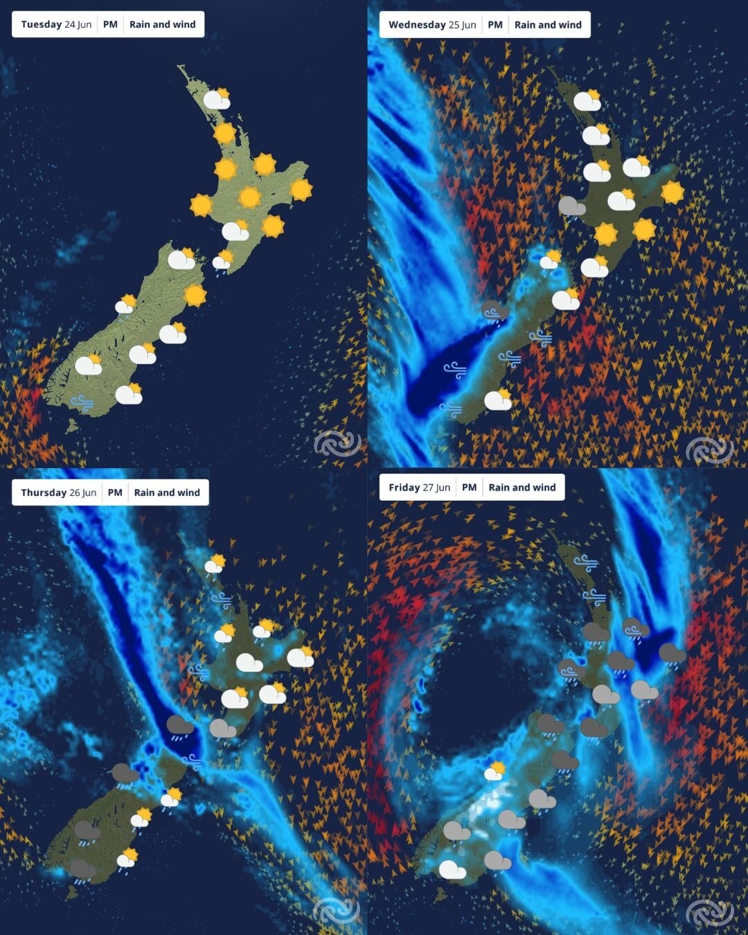 Heavy rain and strong winds are expected from Wednesday onwards. Photo / MetService