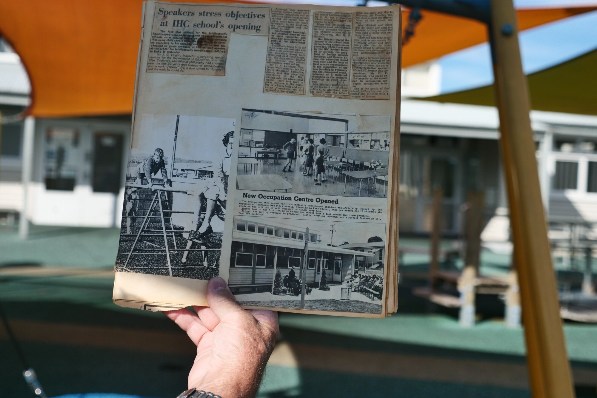  Wickens shows archive photos of the old school.