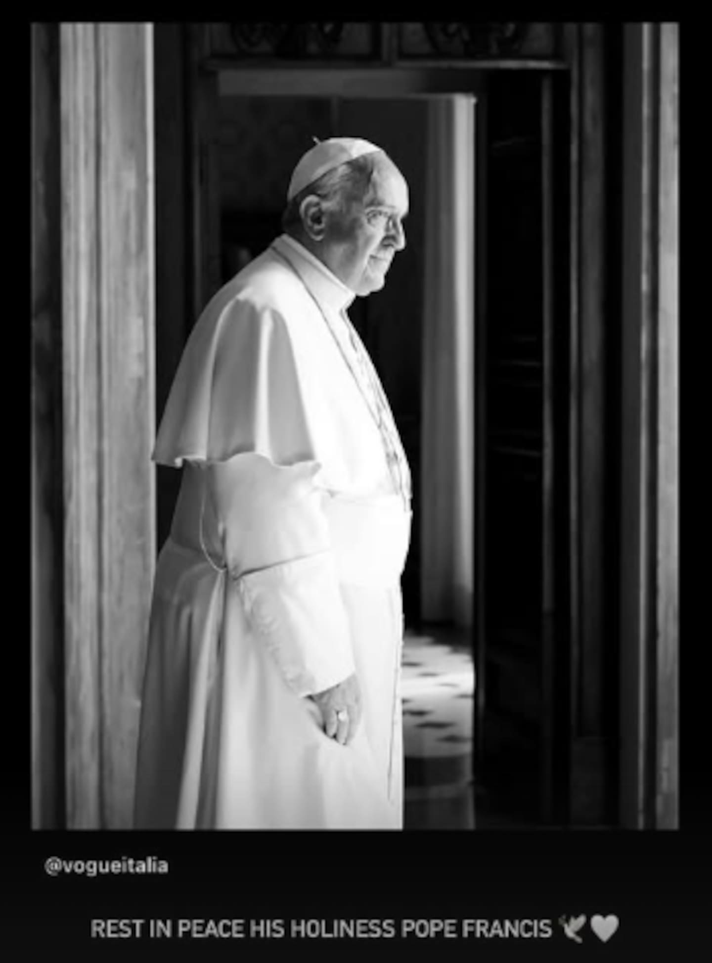 Donatella Versace wrote a brief message to Pope Francis on Instagram. Photo / @donatella_versace