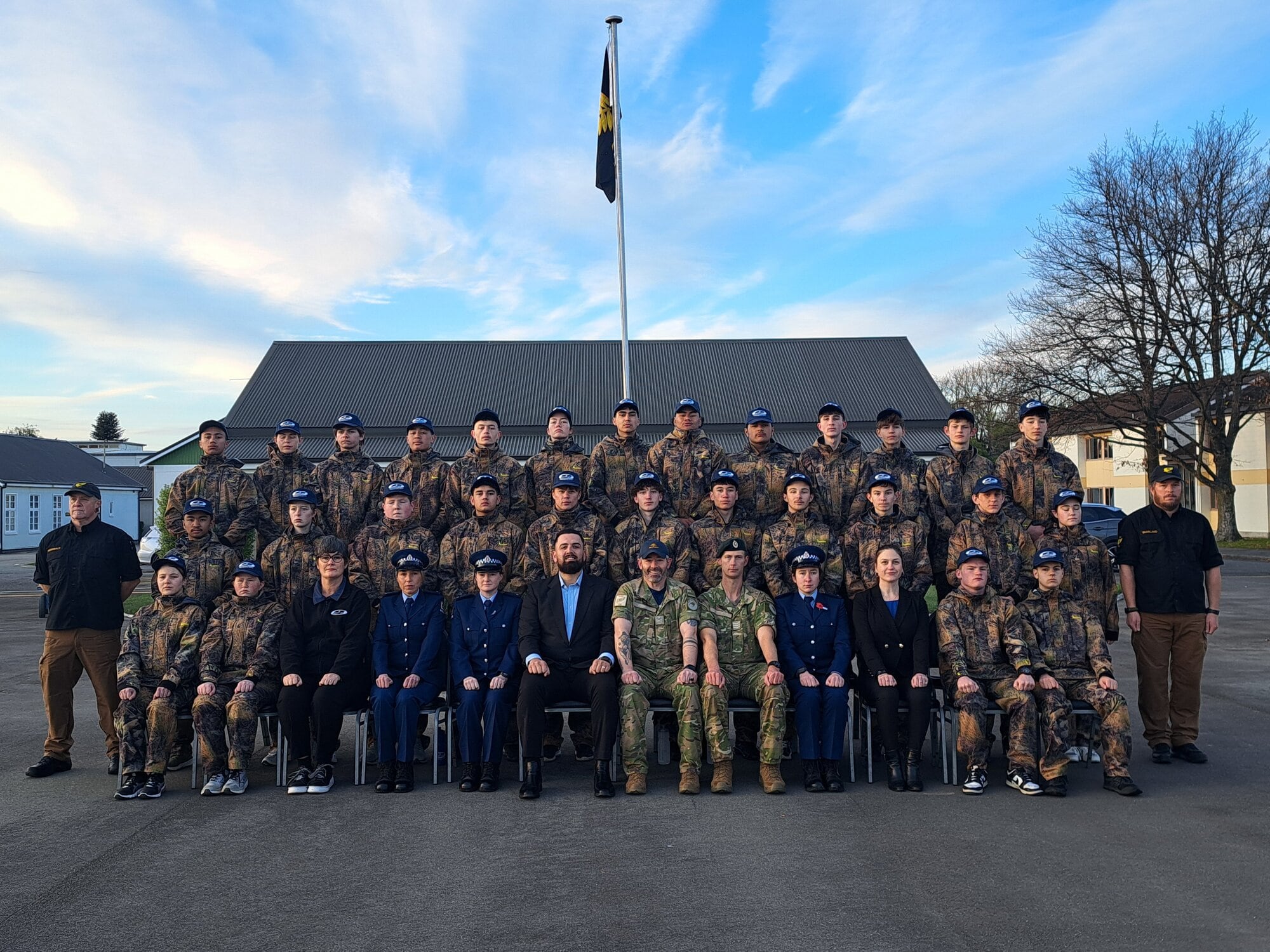 The graduation at the Blue Light Life Skills Camp, held at Burnham Military Camp from July 14–18. Photo / Supplied