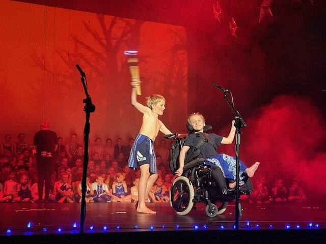Just 23 minutes before curtain call, disaster struck. A sudden power cut plunged both the auditorium and backstage hall into emergency lighting. Photo / Jemma Matthews