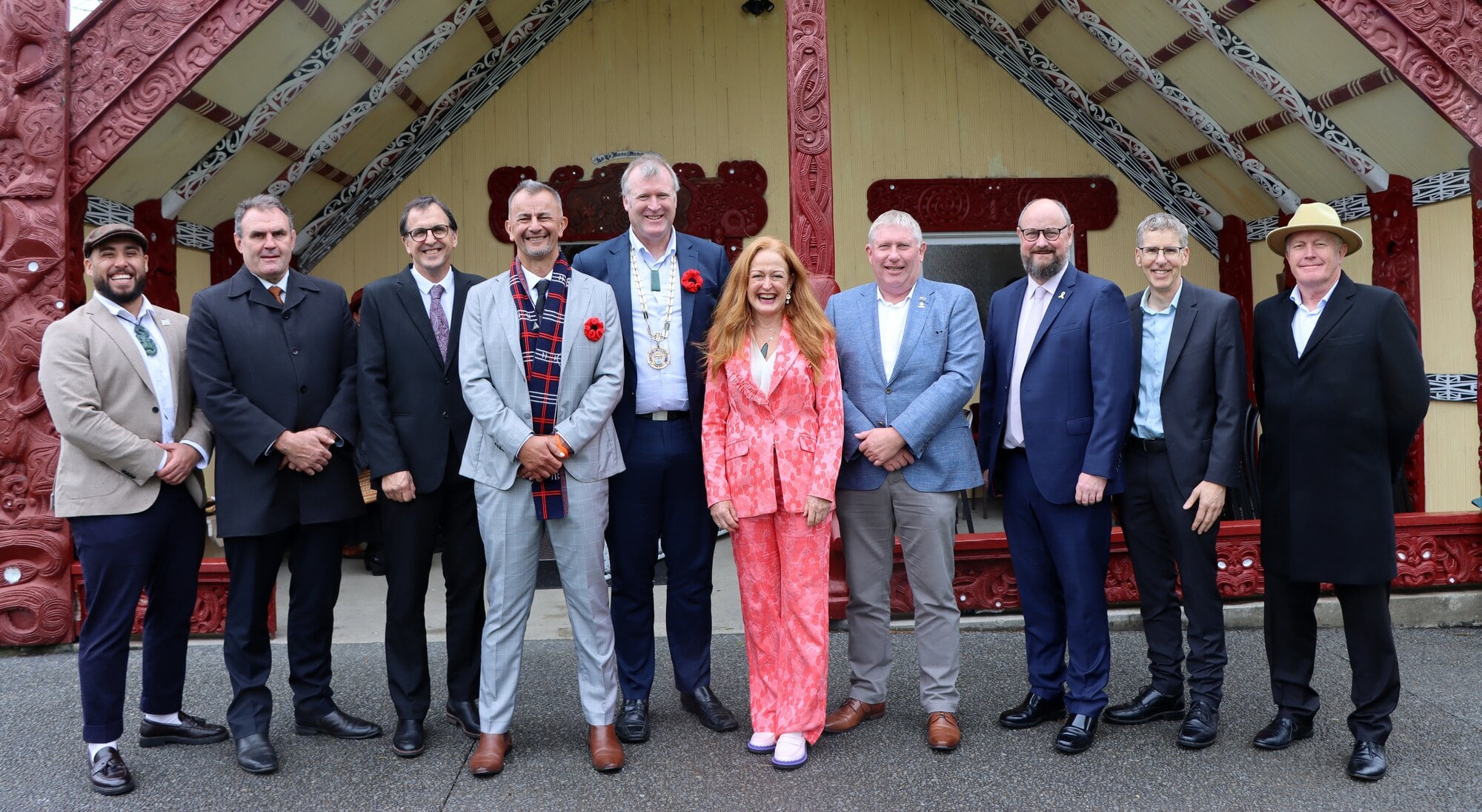 Tauranga councillors Hautapu Baker, Kevin Schuler, Rick Curach, Hemi Rolleston, mayor Mahé Drysdale, deputy mayor Jen Scoular, Marten Rozeboom, Steve Morris, Glen Crowther and Rod Taylor. Photo / Alisha Evans