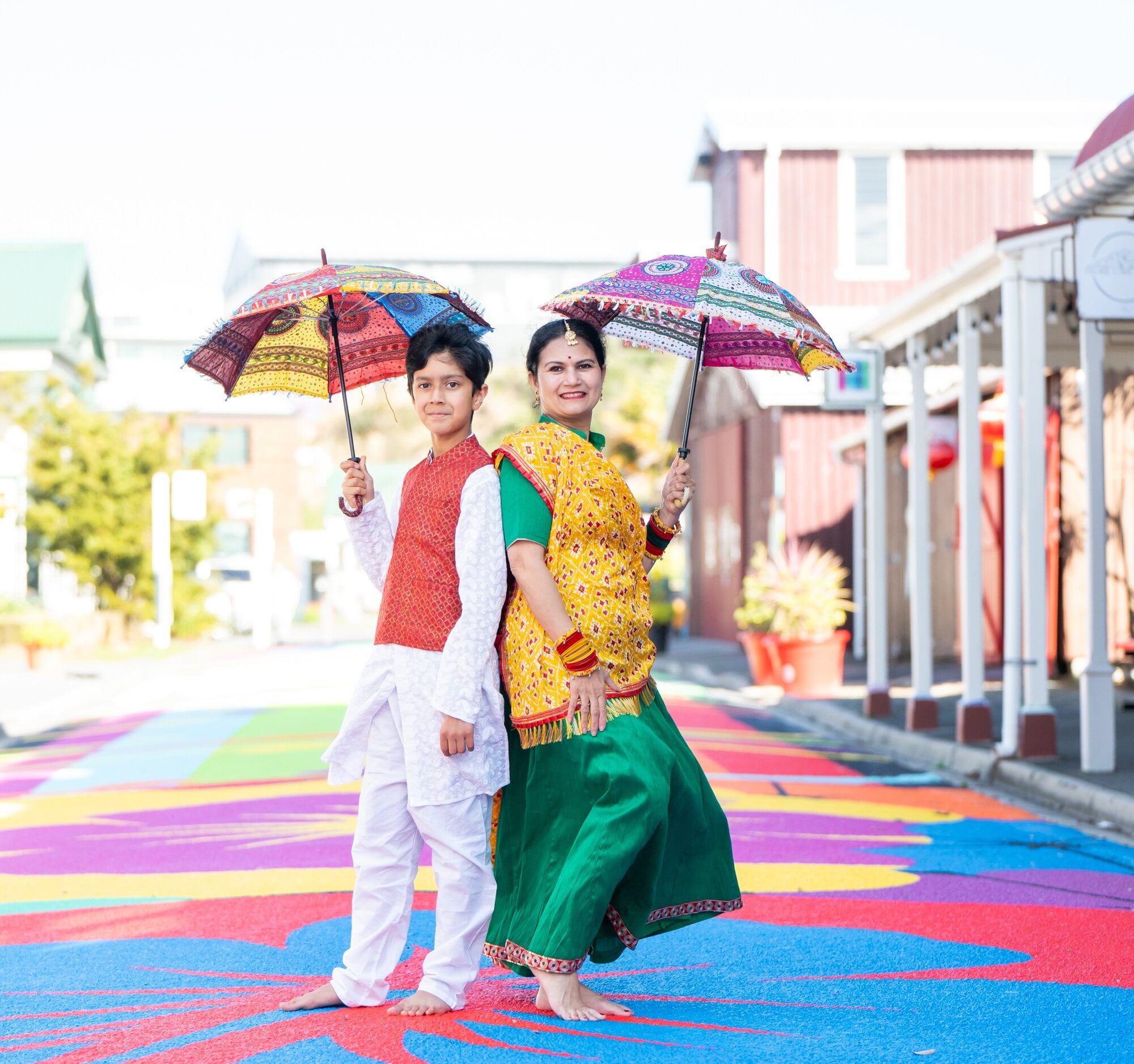 Shubh Oza, 11, and his mother Yogini Oza, can’t wait for Tauranga Diwali Festival on October 18. Photo / Brydie Thompson
