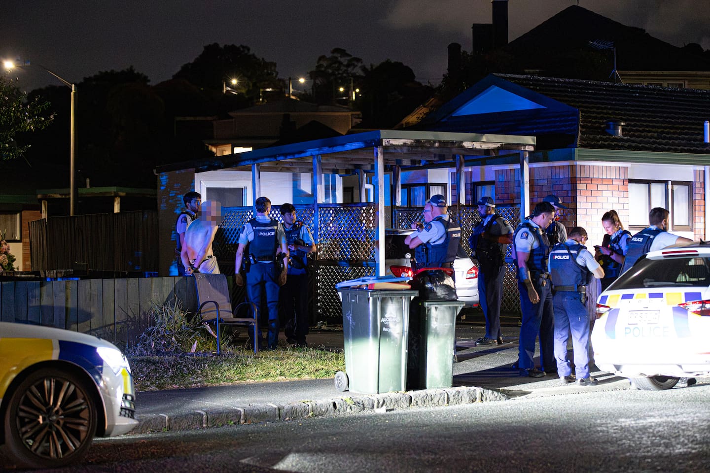 Armed police arrested a man following a high-speed pursuit across Auckland, which ended on Turangi Road in Grey Lynn.  17 January 2025. NZME Photograph by Hayden Woodward