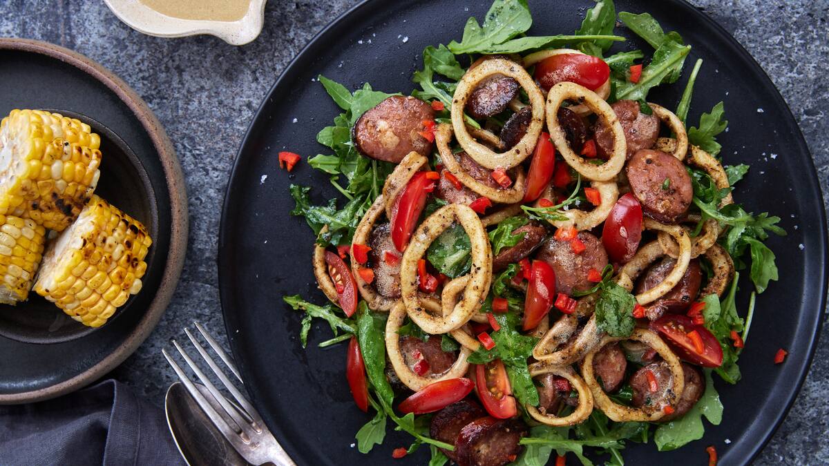 Squid & Chorizo Salad With Wasabi Dressing Recipe - NZ Herald