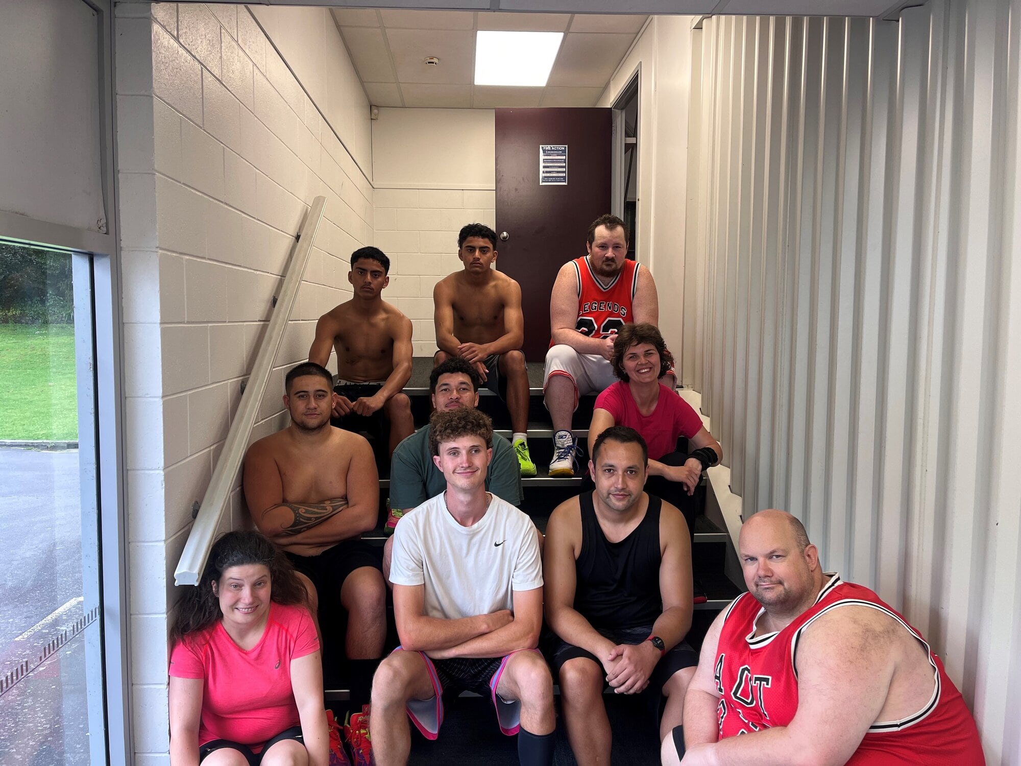  Ra and Ken Mahanga (left, at rear) with their team ready for nationals. Photo / Aimee Muller