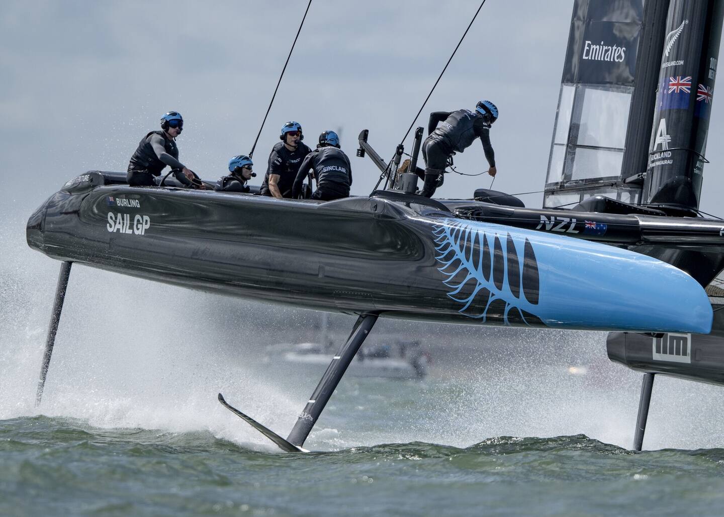 The Black Foils won the SailGP event in Great Britain. Photo / SailGP