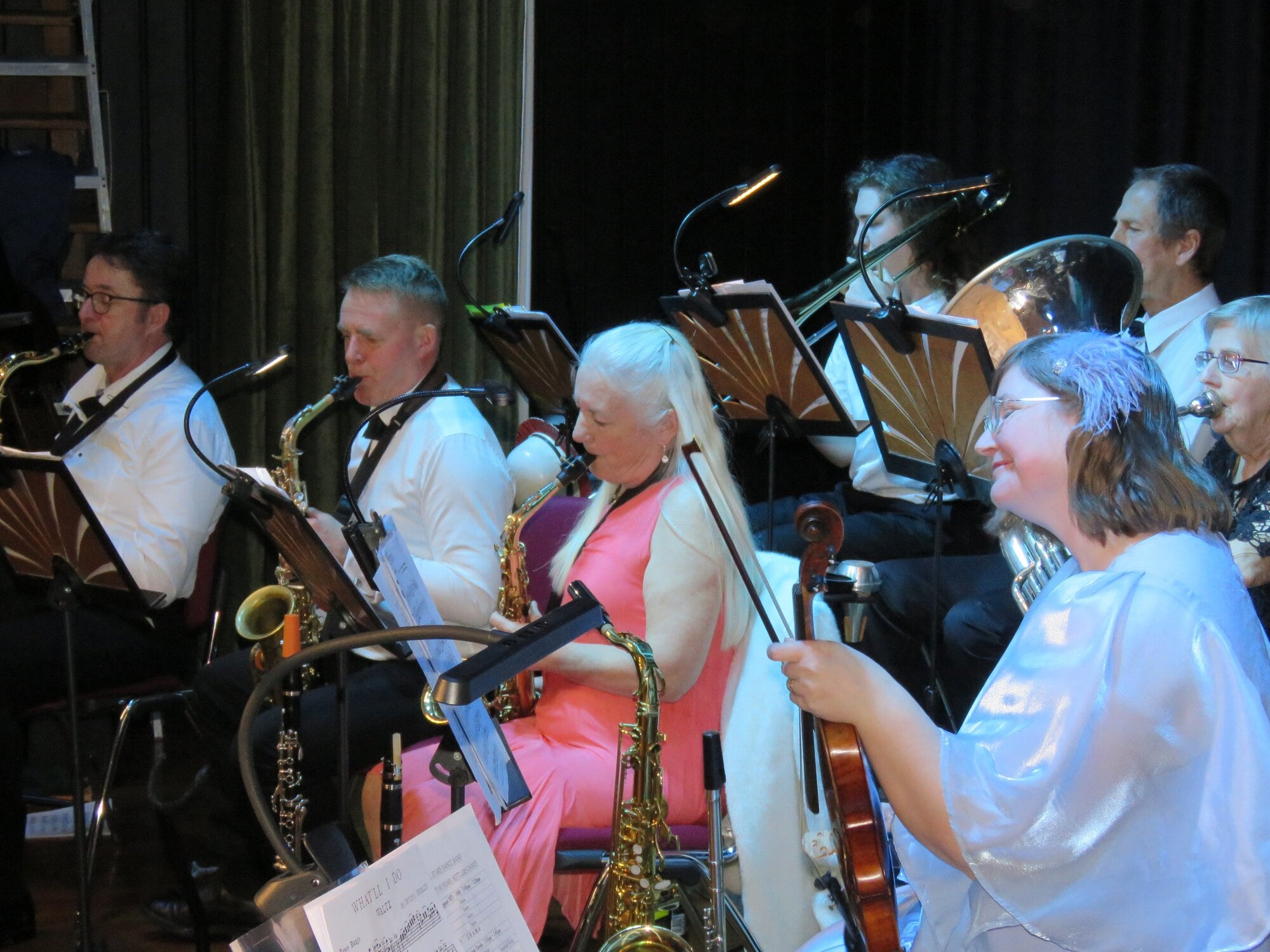  The Katikati All Stars Dance Band at their fist big gig, a family-friendly free-for-all Settlers&rsquo; Dance in Katikati on September 13. Photo / Merle Cave