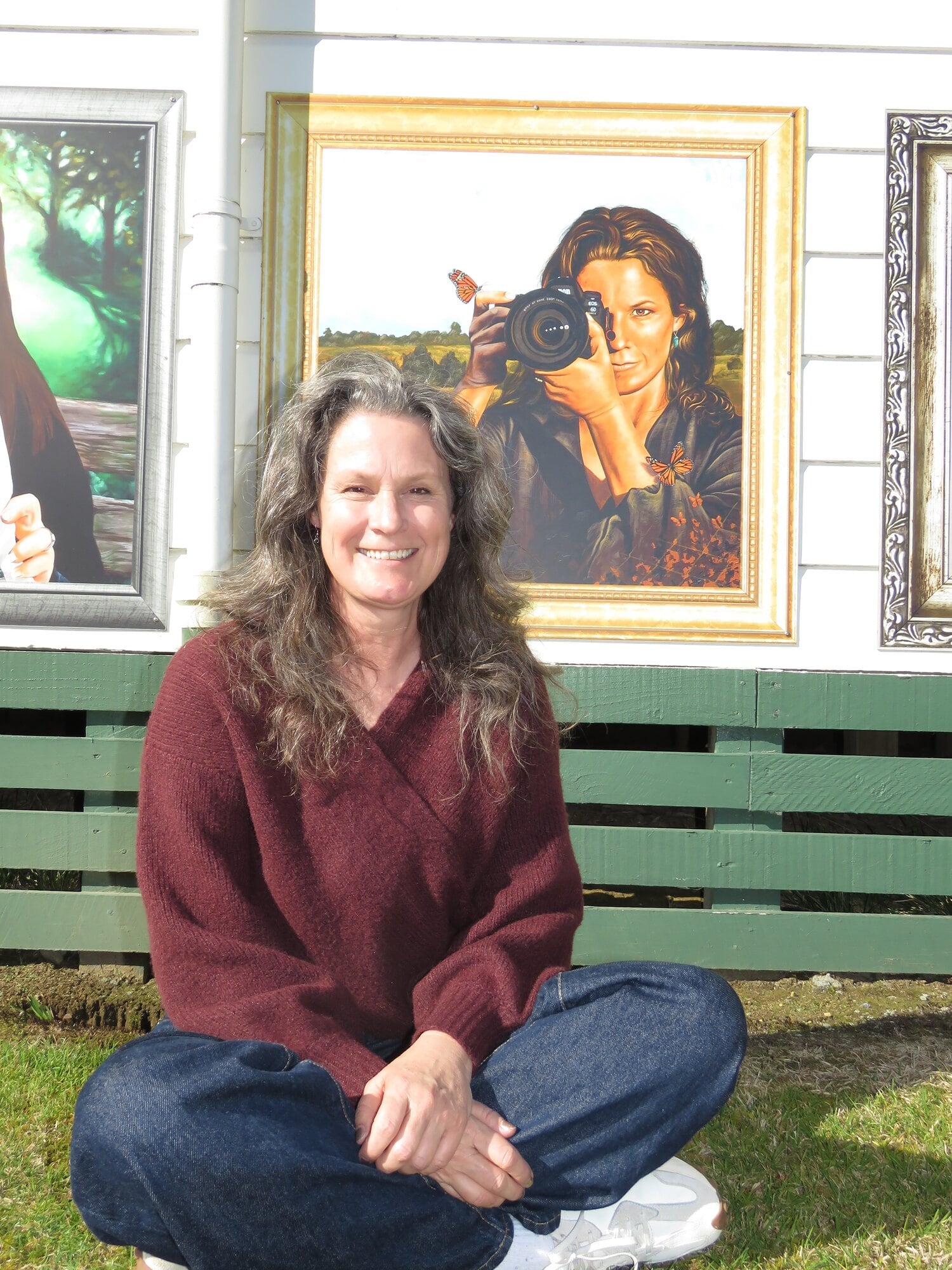  Anna Menendez in front of the painting on the town’s Anglican Church, which was done as part of the NZ Mural Contest in 2022, with a theme of “celebrating unsung heroes of 2020″ to six heroes who helped the Katikati community during 2020’s lockdown.
Photo / Merle Cave