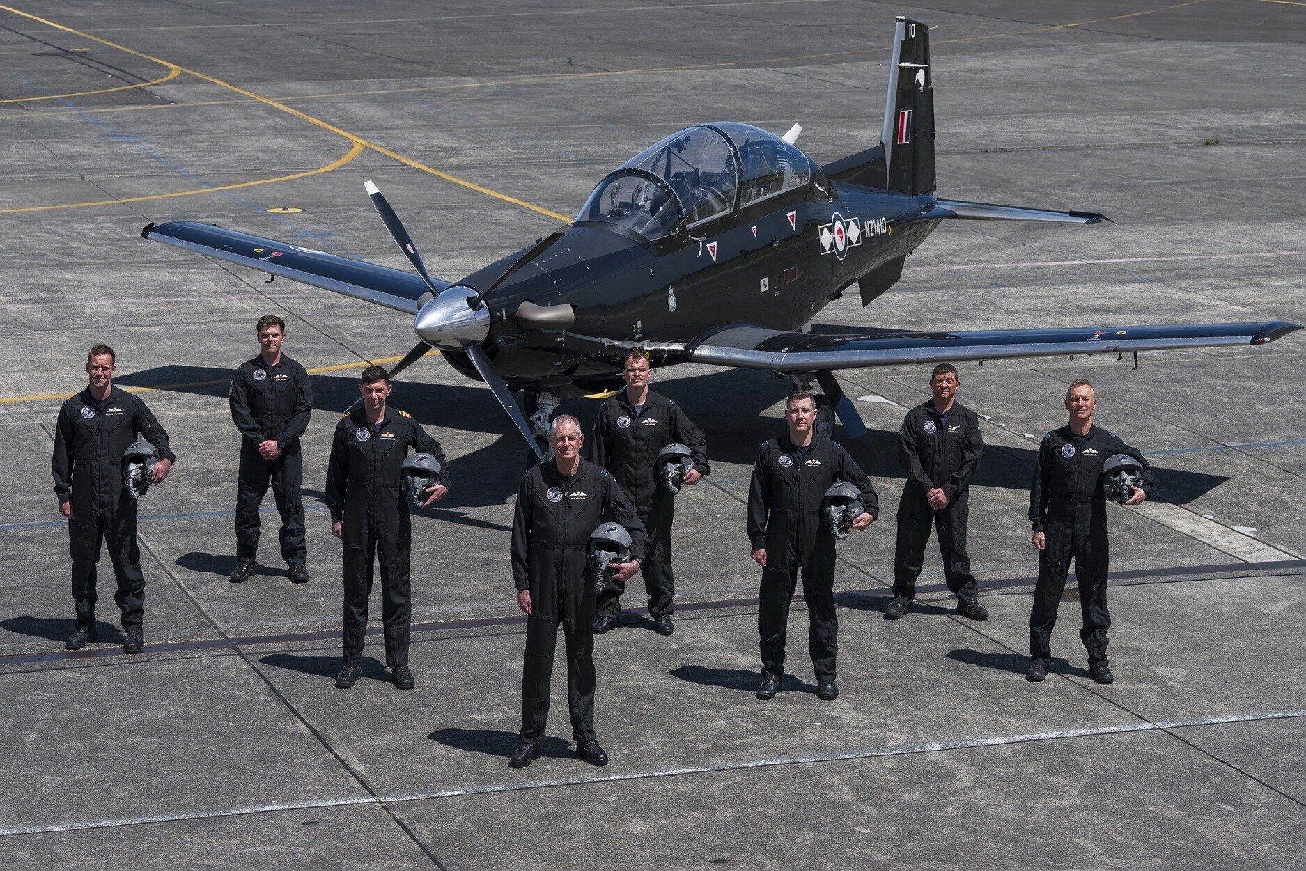 RNZAF's Black Falcons Team 2026 Season. Photo / Supplied