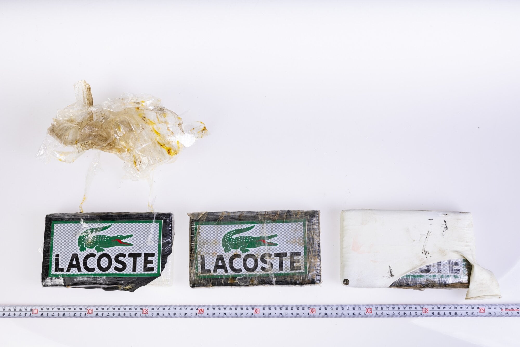 Thirty five kilograms of Lacoste-branded cocaine was seized in Dunedin on October 26. Photo / Supplied