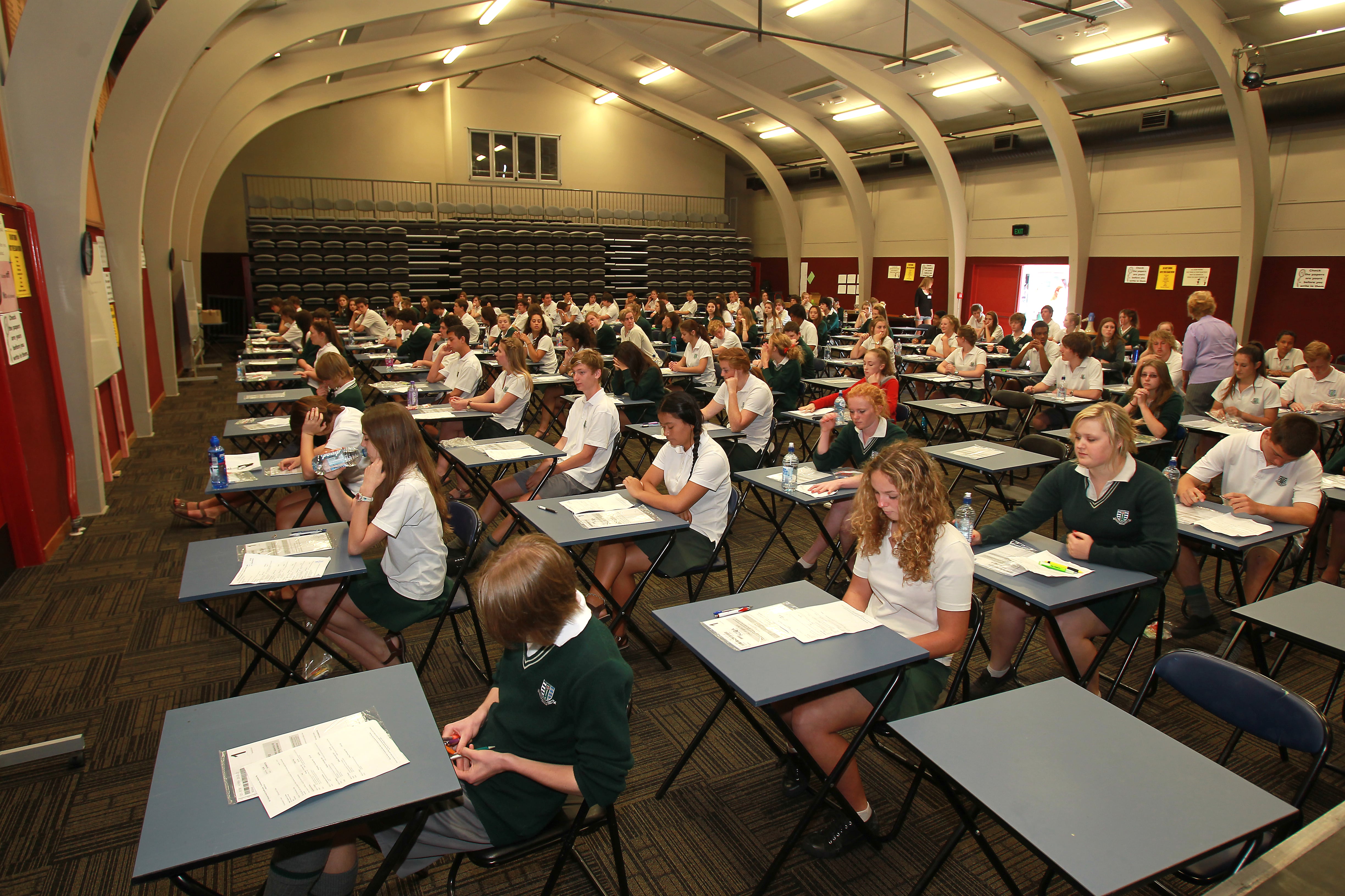Ōtūmoetai College students knuckle down to end-of-year exams in 2014. Photo/John Borren 