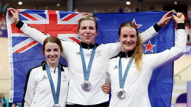 Olympics 2024: Women's team sprint claim silver after breaking world record - NZ Herald
