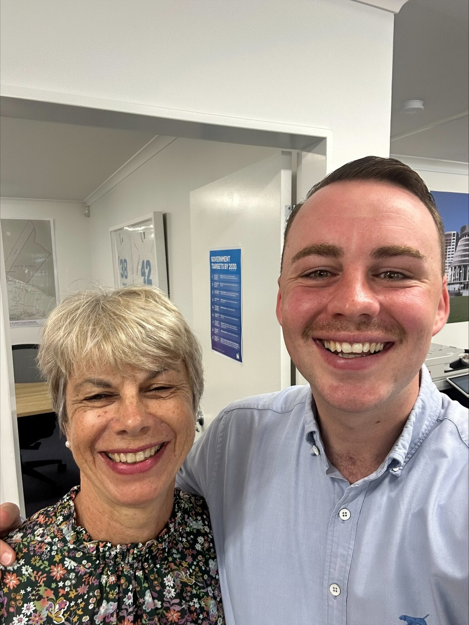 Bay of Plenty MP Tom Rutherford with his mum Sharon Nightingale. Photo / Supplied