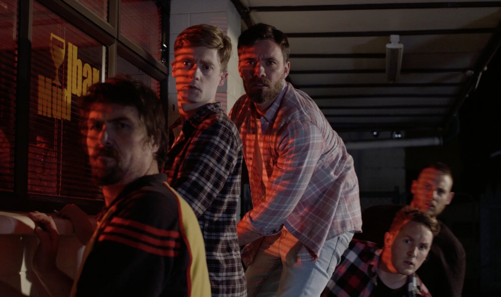 Dan Sage (Keitz), left, Stuart Shacklock (Jeremy), Tom Easden (Tomo), Matt Hicks (Matt) and Ryan Jackson (Jacko). Photo / Supplied