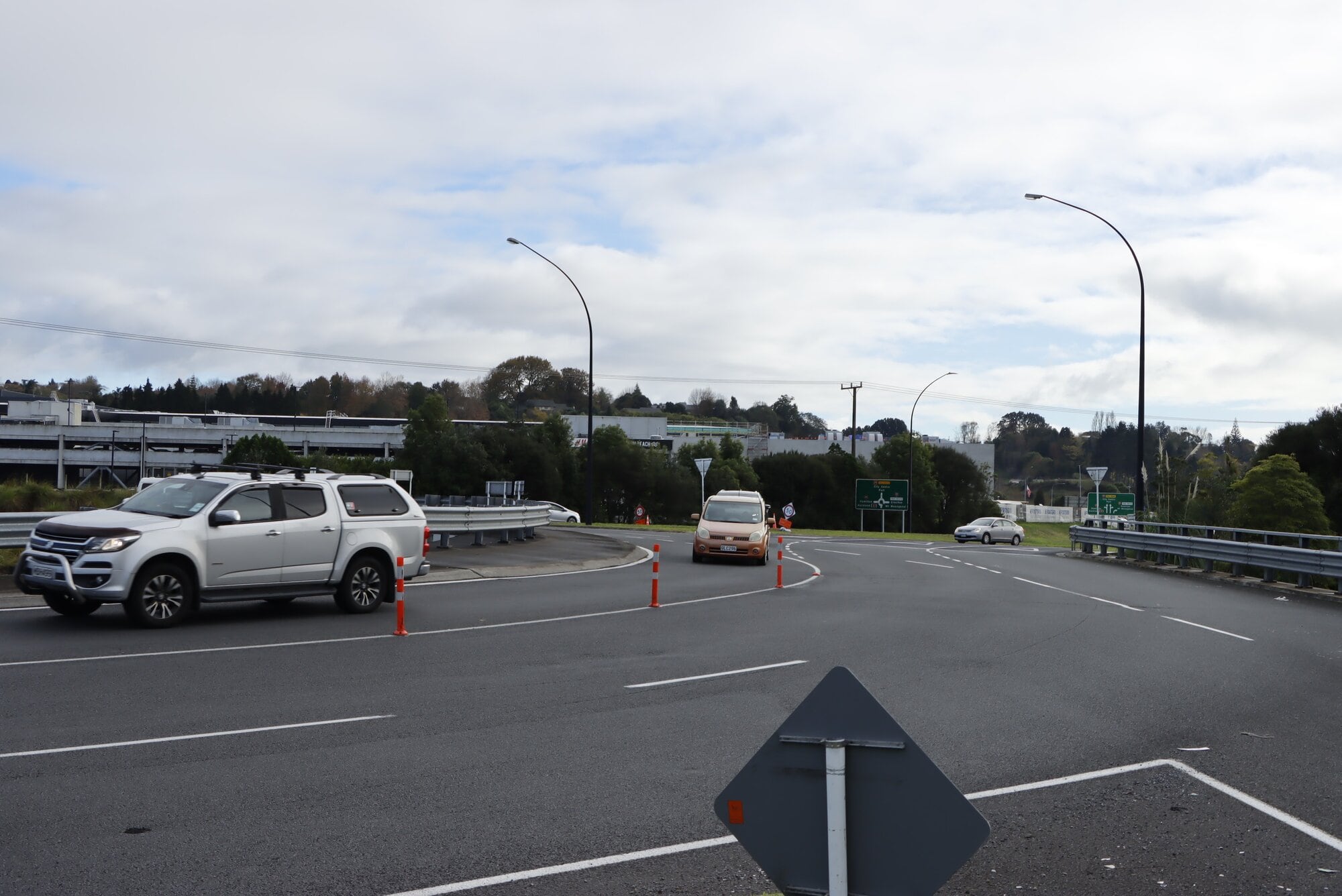 The traffic dividers on the Tauriko roundabout between Takitimu Drive/State Highway 36 and Lakes Boulevard. Photo / Ayla Yeoman