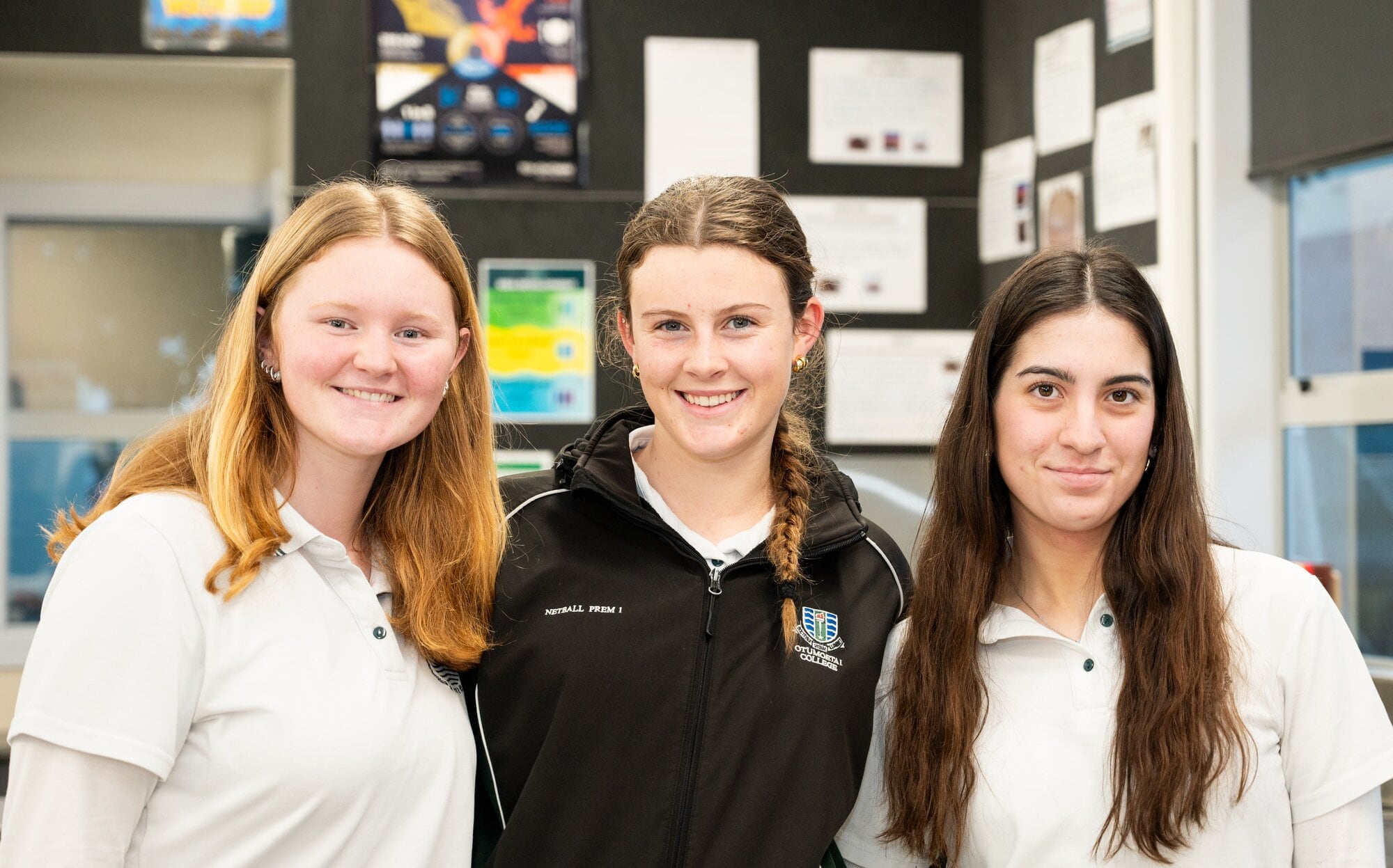 Ōtūmoetai College year 12s Saige McDonnell, Olivia Antcliff and Chelsea Williamson. Photo / Brydie Thompson