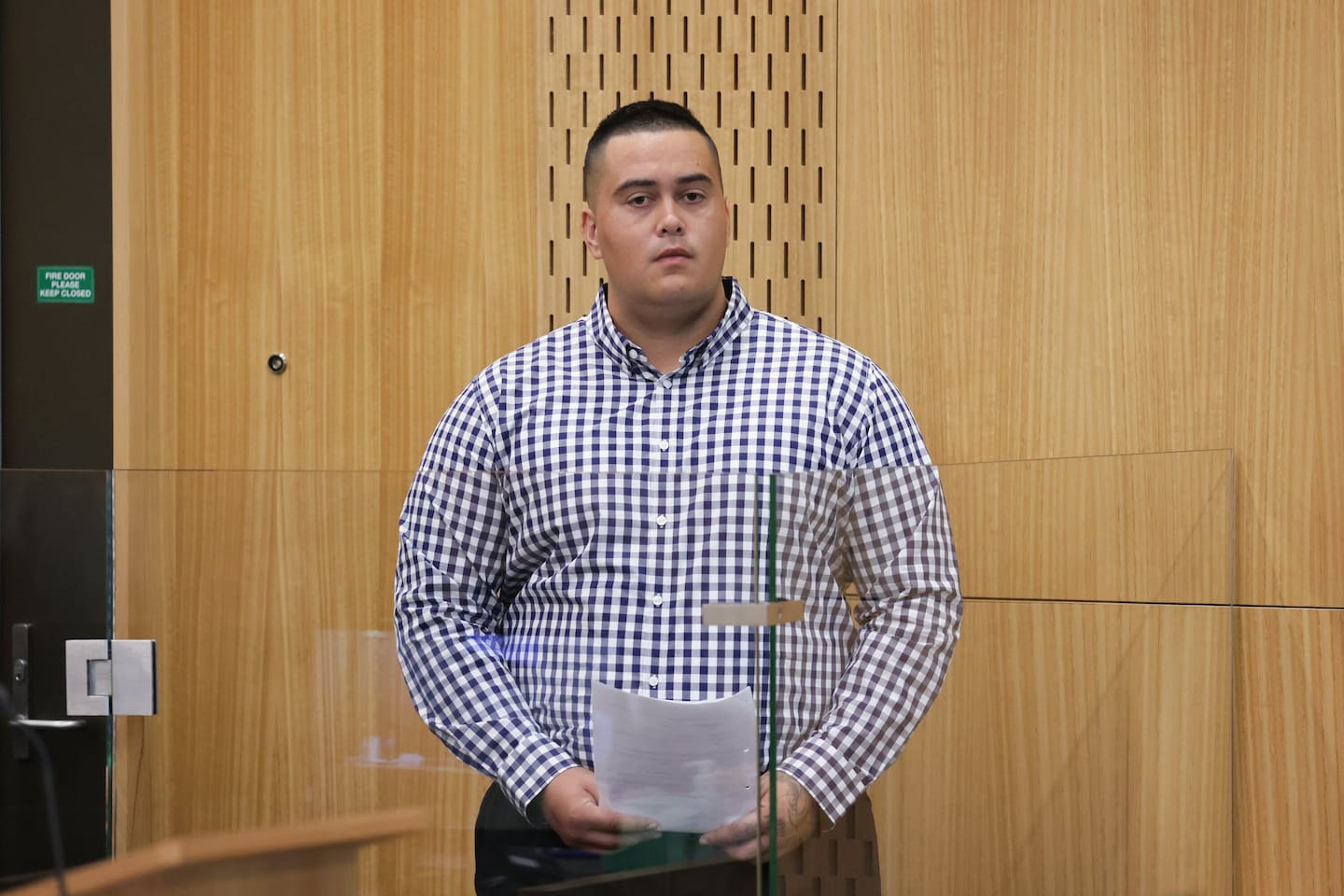 Motu Smith on trial at the Christchurch High Court on February 7 for the murder of Daniel Hawkins. Photo / Christ Skelton, The Press