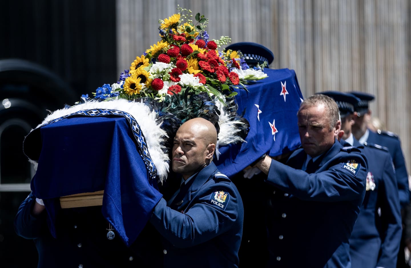 The funeral for Senior Sergeant Lyn Fleming was held at the Trafalgar Centre in Nelson in January. Photo / George Heard
