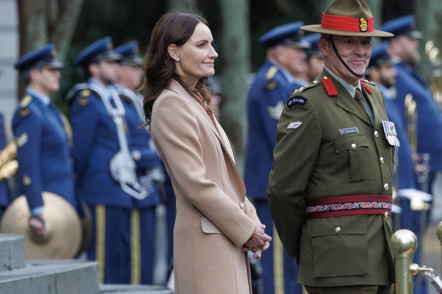 Amanda Luxon during the Ceremony of Welcome for Solomon Islands Prime Minister Jeremiah. Photo / Mark Mitchell