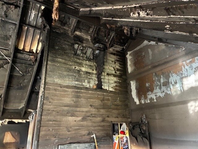 Some of the fire damage to Sophie and Hamish McGrannachan's Pāpāmoa home on May 3.