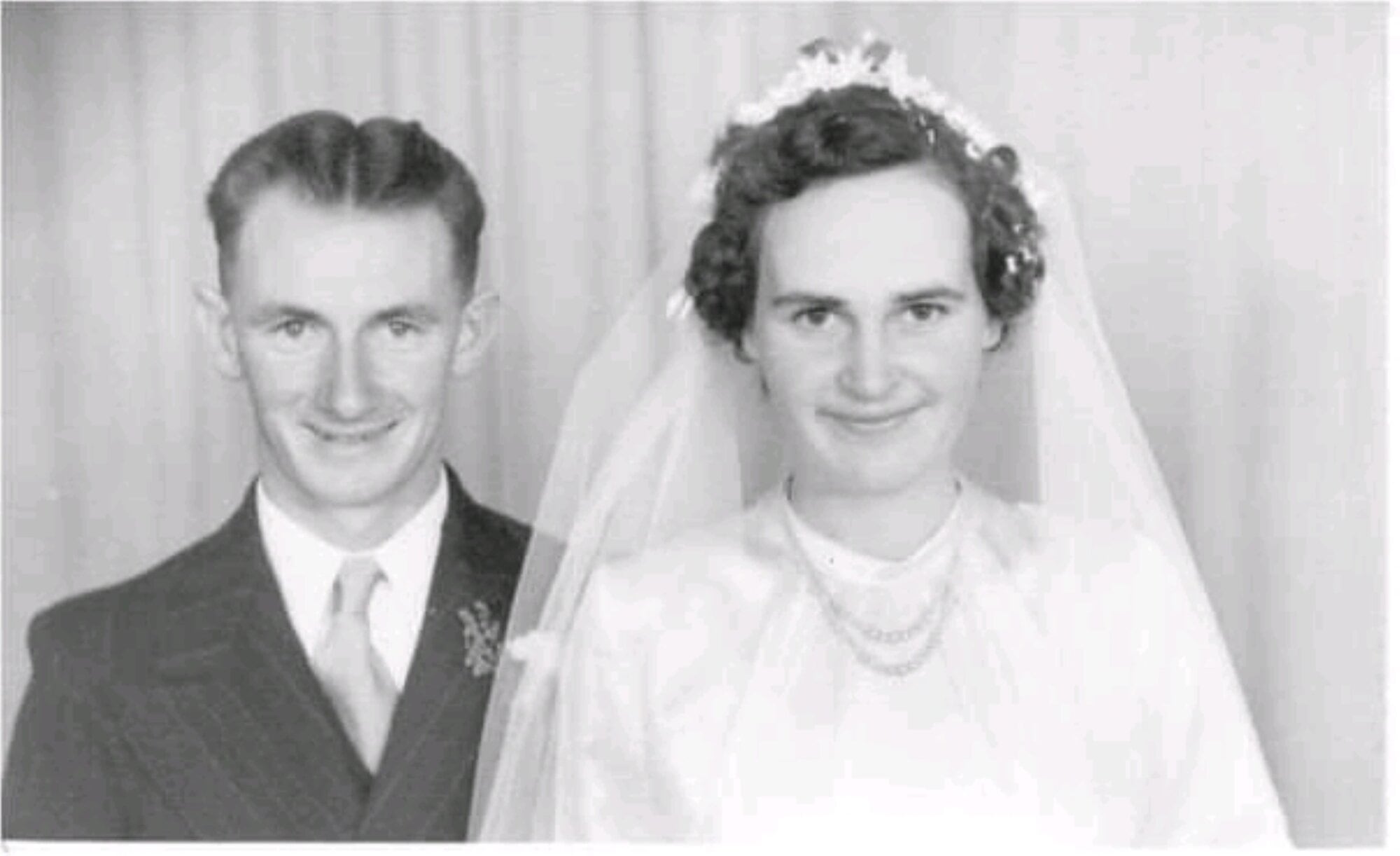 Ken and Frances Elphick on their wedding day on April 14, 1951.