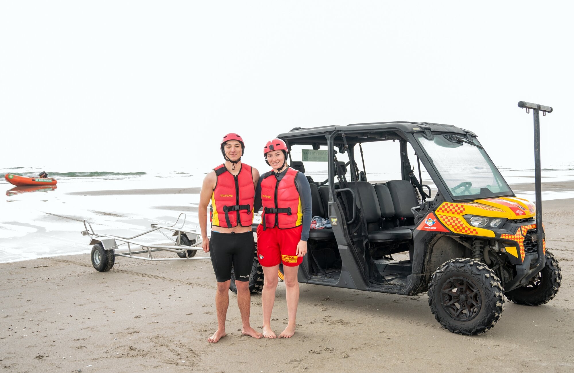 Lifeguard siblings Flynn and Ella Weatherall. Photo / Brydie Thompson