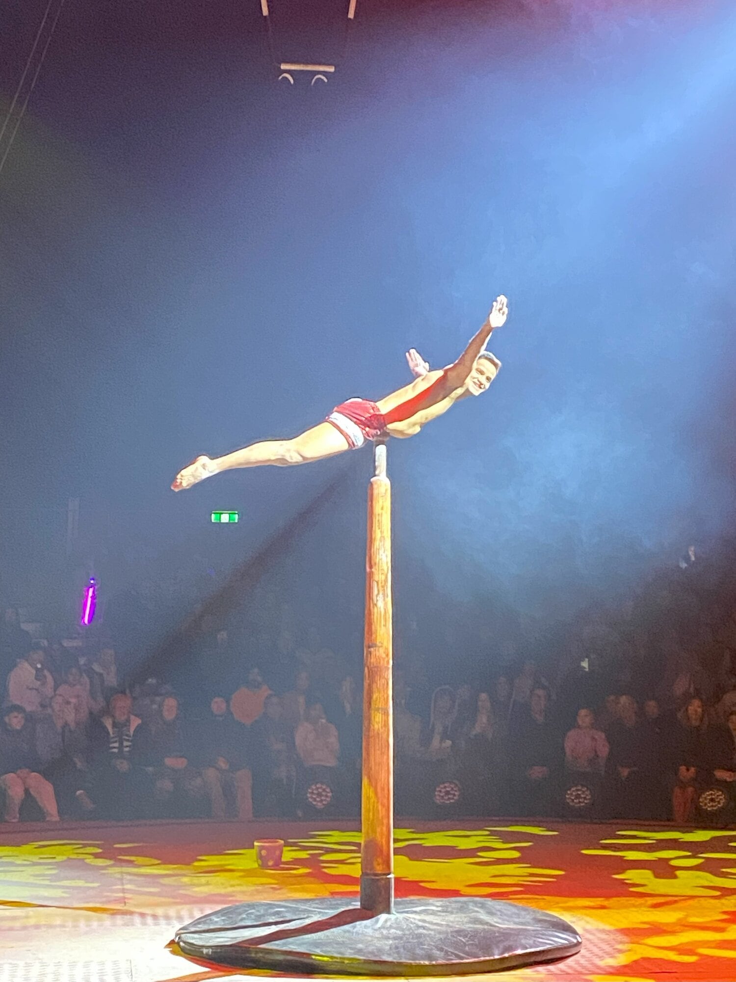  The man whose acrobatics on a pole stole the show. Photo / Merle Cave