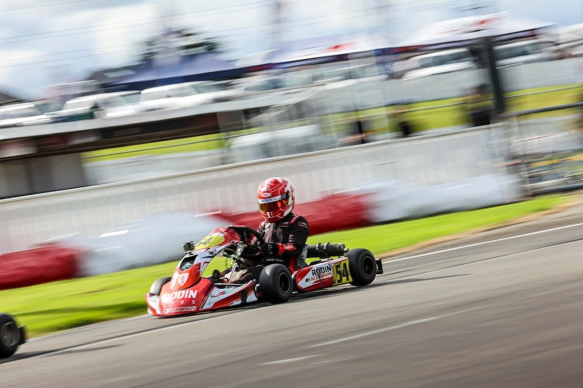Charlie Clarke's most recent strong result was a 3rd place finish in the New Zealand ROK cup series which was run across four tracks in the first half of 2025. Photo / supplied
