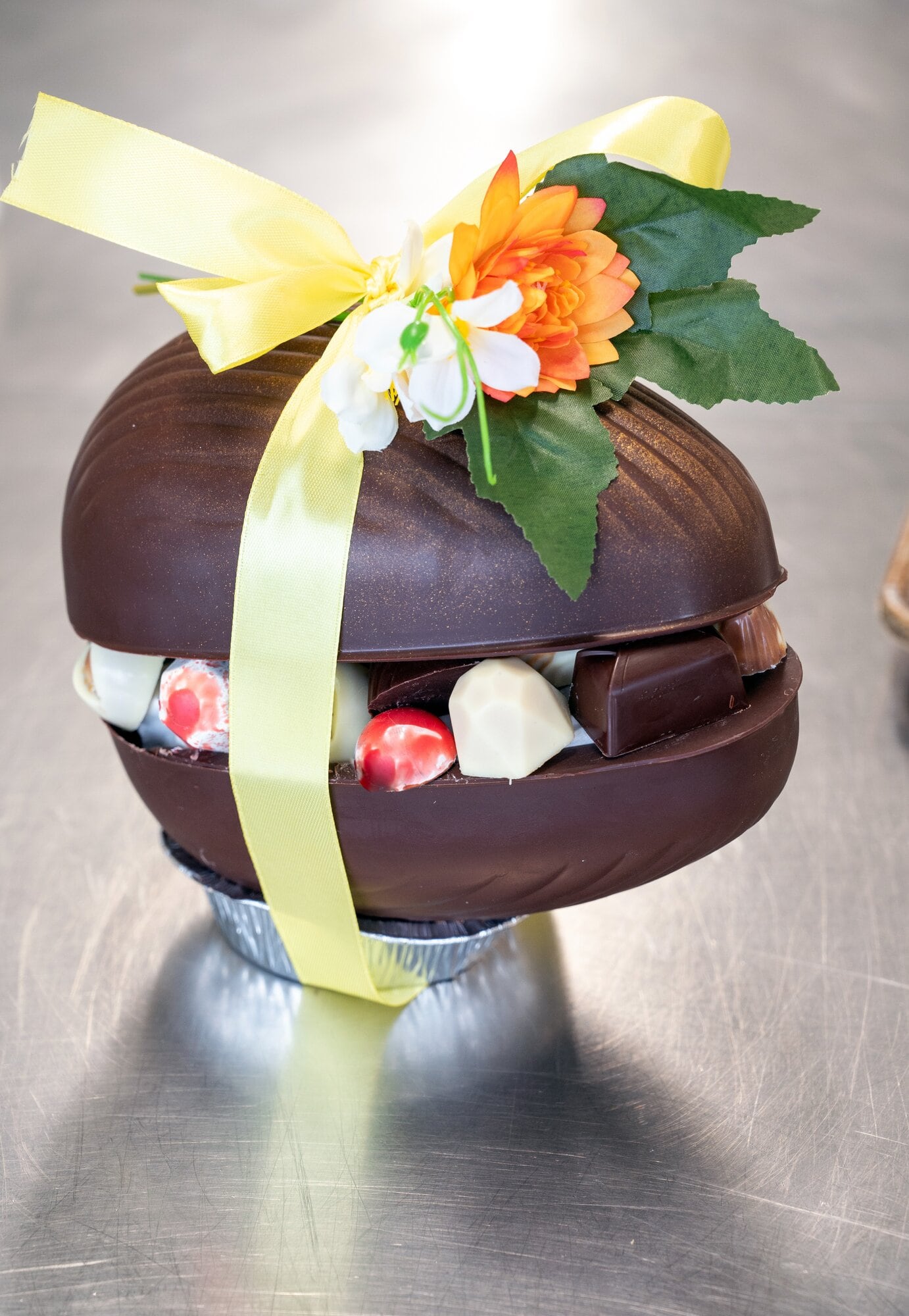 Third-generation Belgian baker Noel Remacle loves passing down all of his skills when teaching Level 5 Bakery and Patisserie courses – including how temper chocolate for Easter eggs. Photo / Brydie Thompson