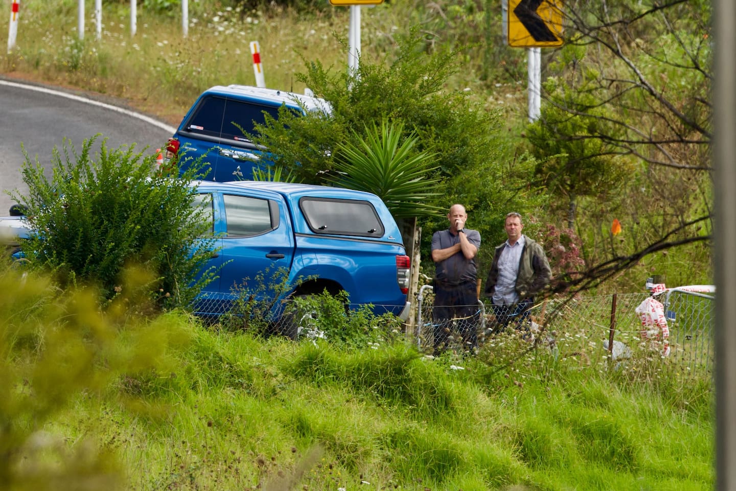 Officers are speaking to residents whose homes are nearby on State Highway 12. Photo / Jason Dorday