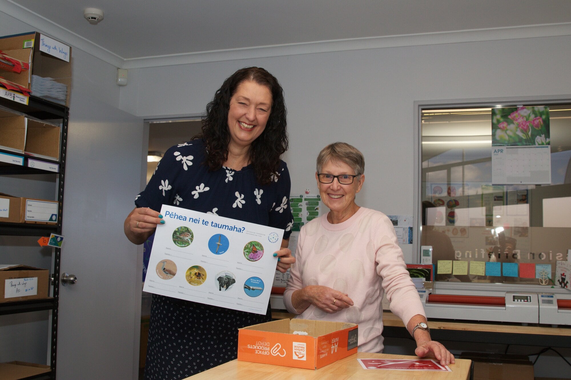 House of Science chief executive Chris Duggan and Joy Bardsley with resources that have been translated into te reo Māori. Photo / Kelly O&rsquo;Hara