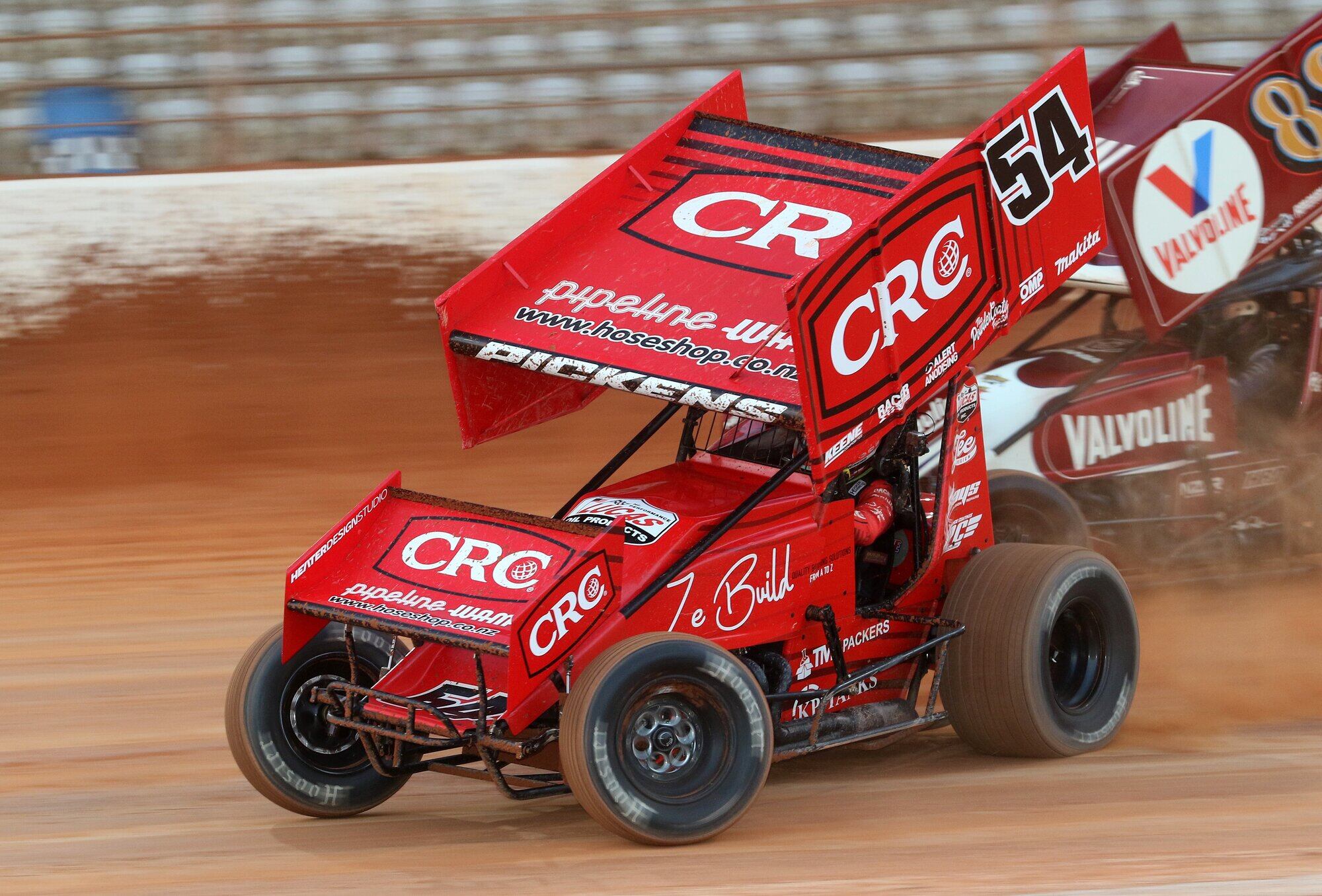 A return to form took former NZ champ Michael Pickens to victory the 20-lap Sprint Car feature. Photo / Stuart Whitaker/The Write Angle