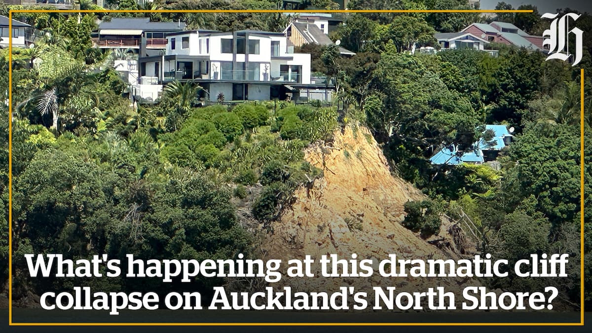 Auckland Council says this house is not condemned, neighbours are not at risk and no payout has been made from its big flood fund with the Government. Video / NZ Herald / Jason Dorday