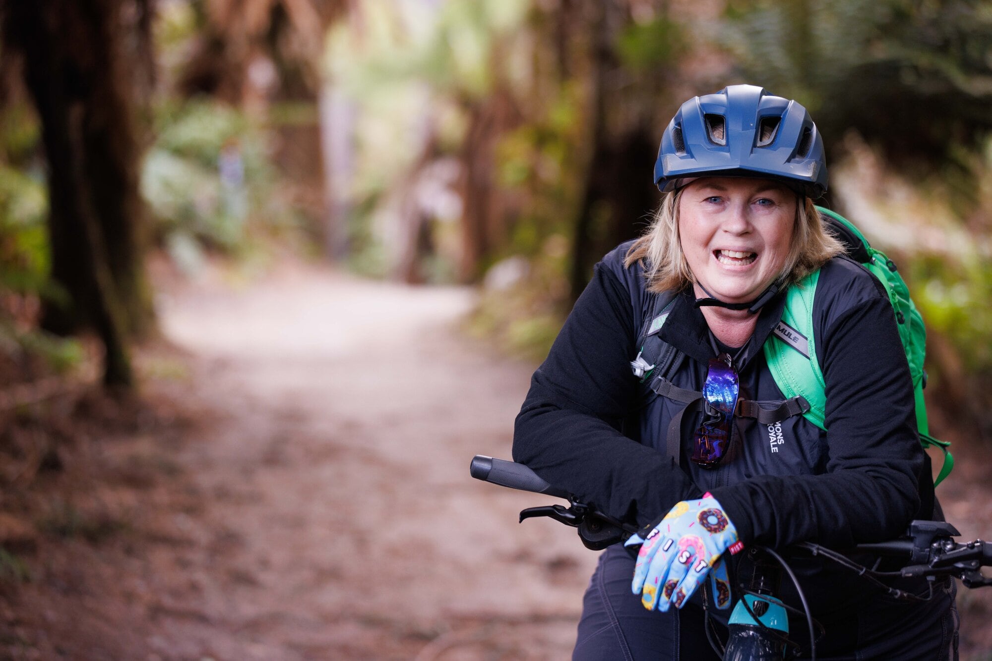 Kath Cross will compete in the 30km mountain bike ride at the Lake Taupō Cycle Challenge this Saturday. Photo / Supplied