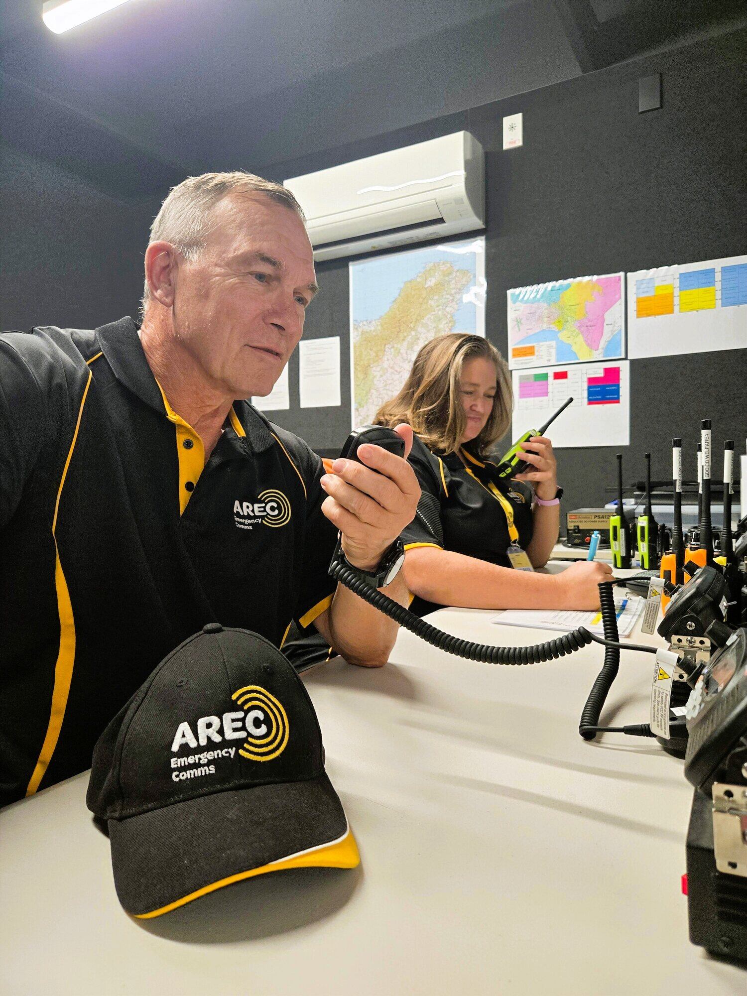  Tauranga AREC members Ian Hendry and group leader Joanne Watson provided emergency radio communications in Gisborne during Cyclone Vaianu. Photo / Supplied