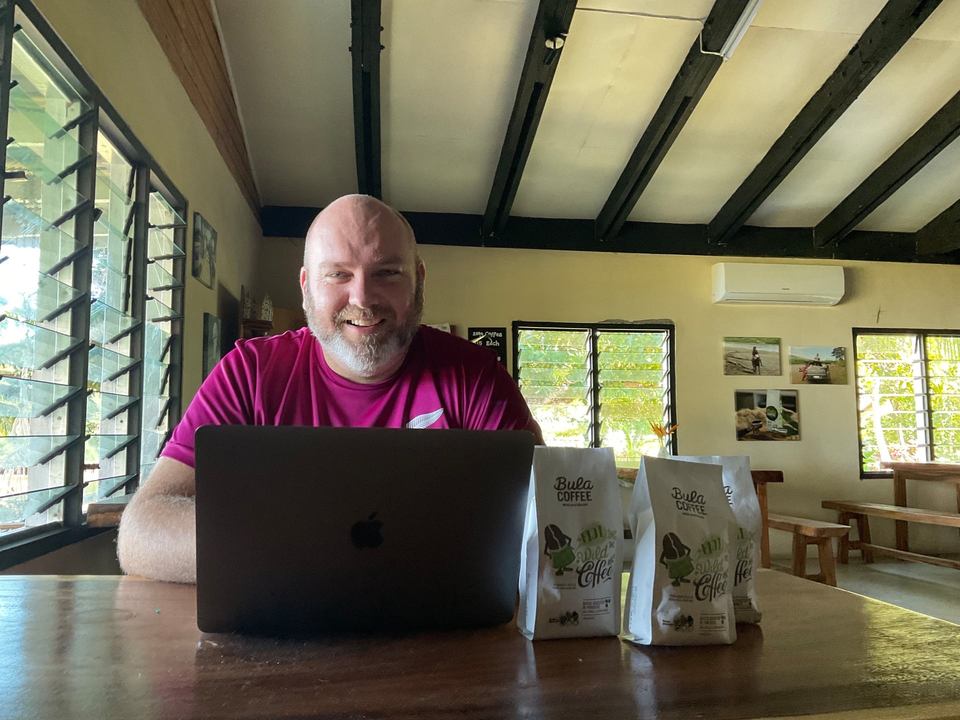 Bula Coffee owner Luke Fryett says helping local communities is just as important as crafting a good brew. Photo / Aaliyah-Rose Fryett 