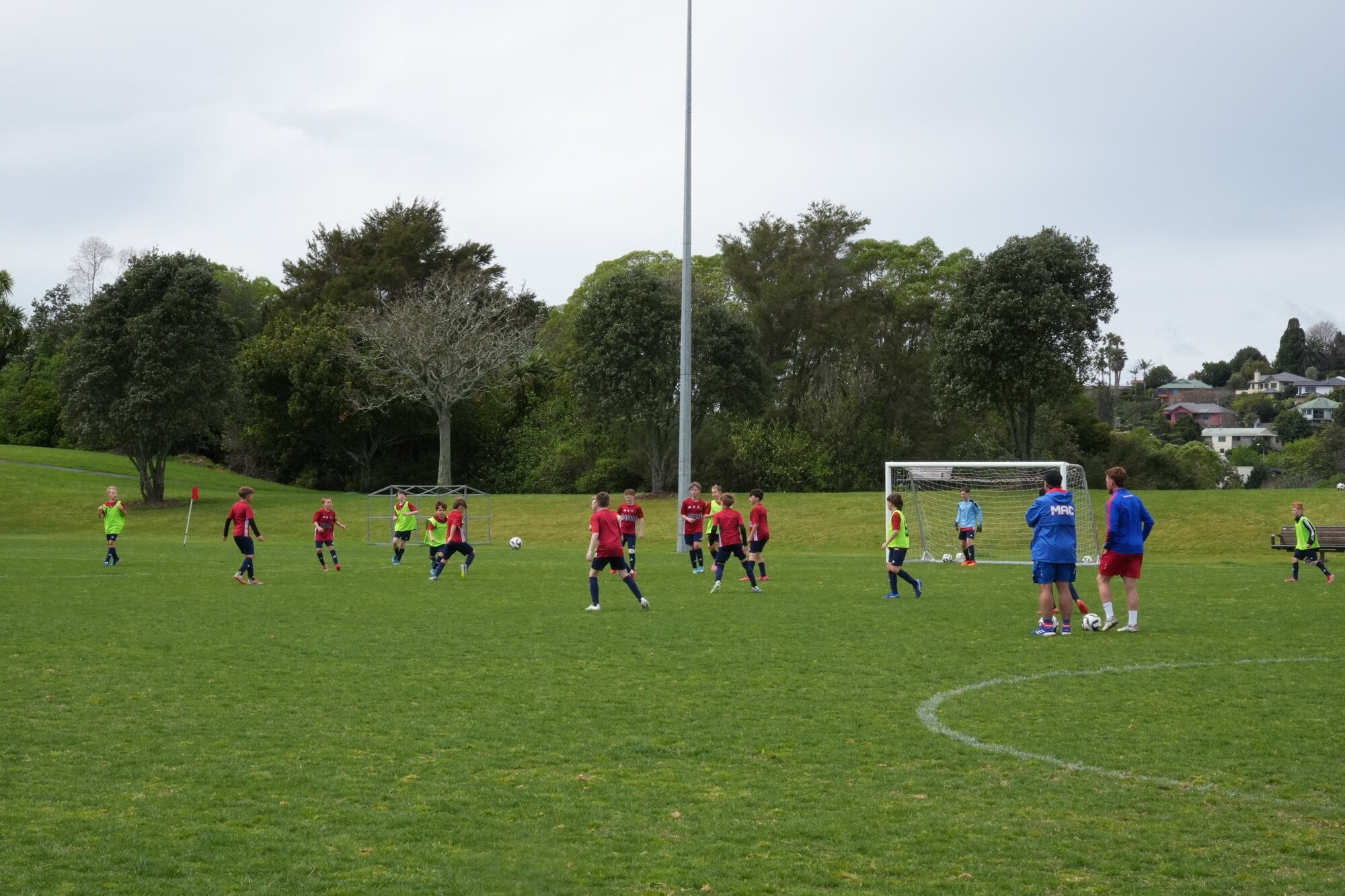 Football players training at The Mac Allister Methodology training camp, hosted by Waipuna Football Club. Photo / Bijou Johnson