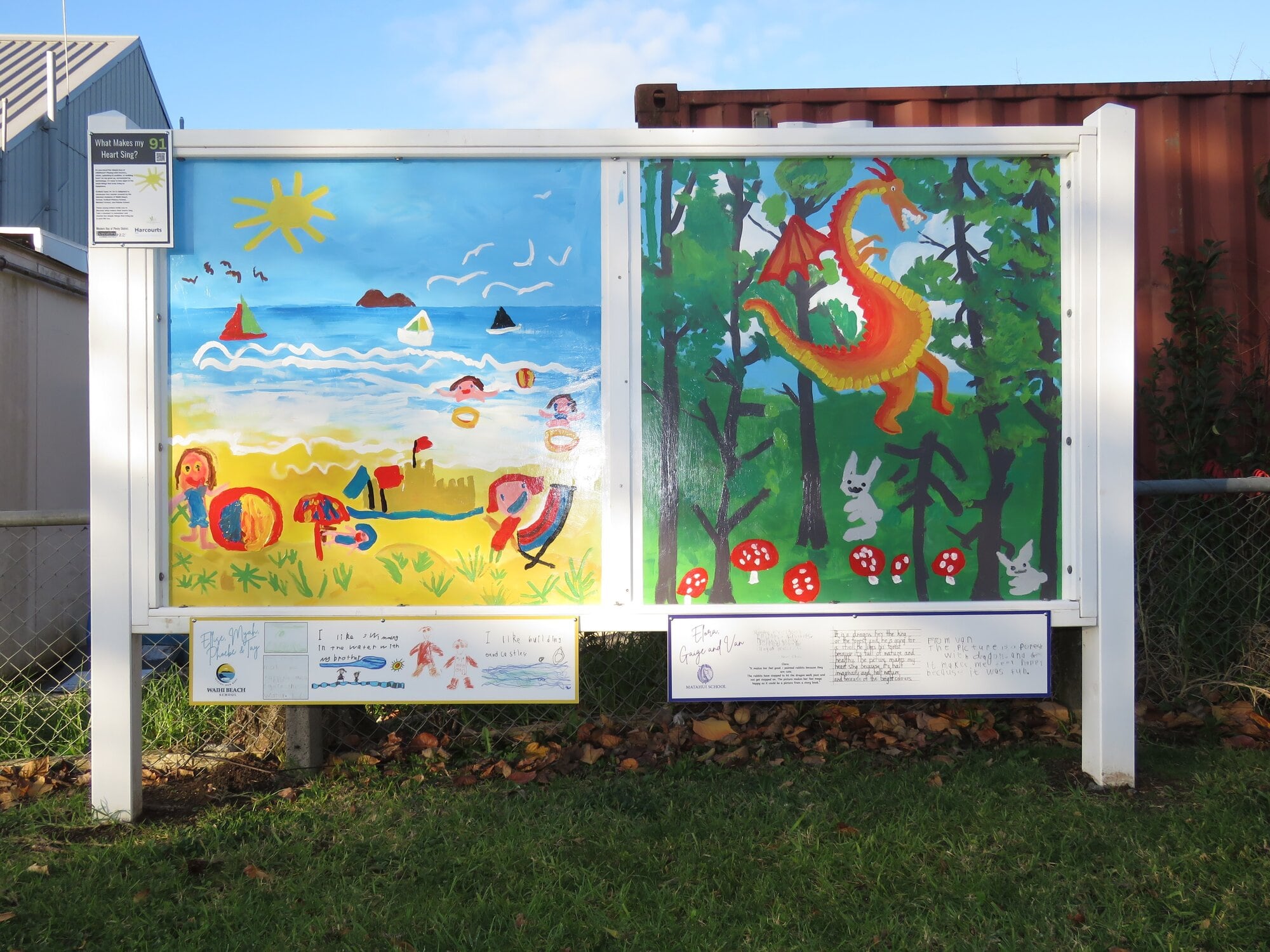  The mural, in Katikati, created by Waihi Beach and Matahui students. Photo / Merle Cave