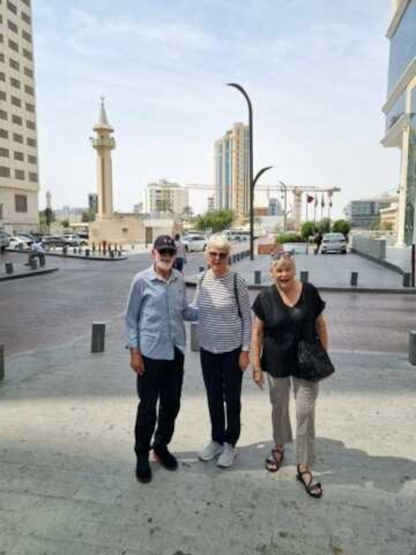 Ion and Barbara Quigley and Christine Connolly were flying to Norway when they became stranded in Doha during a layover. Photo / Anna Jones
