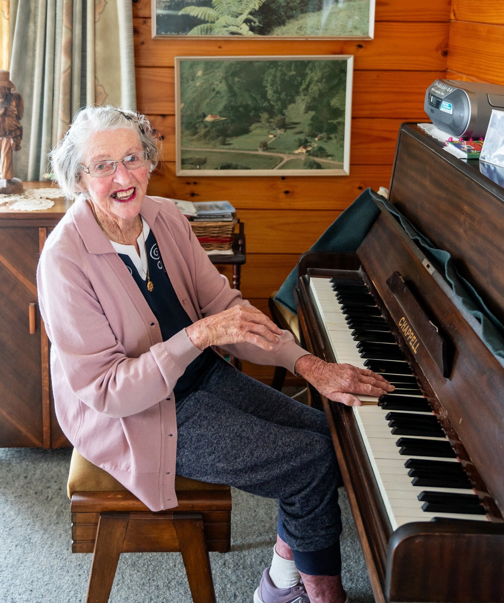  Joy Rudsits has been playing piano since she was seven – that’s 93 years. Photo / Brydie Thompson